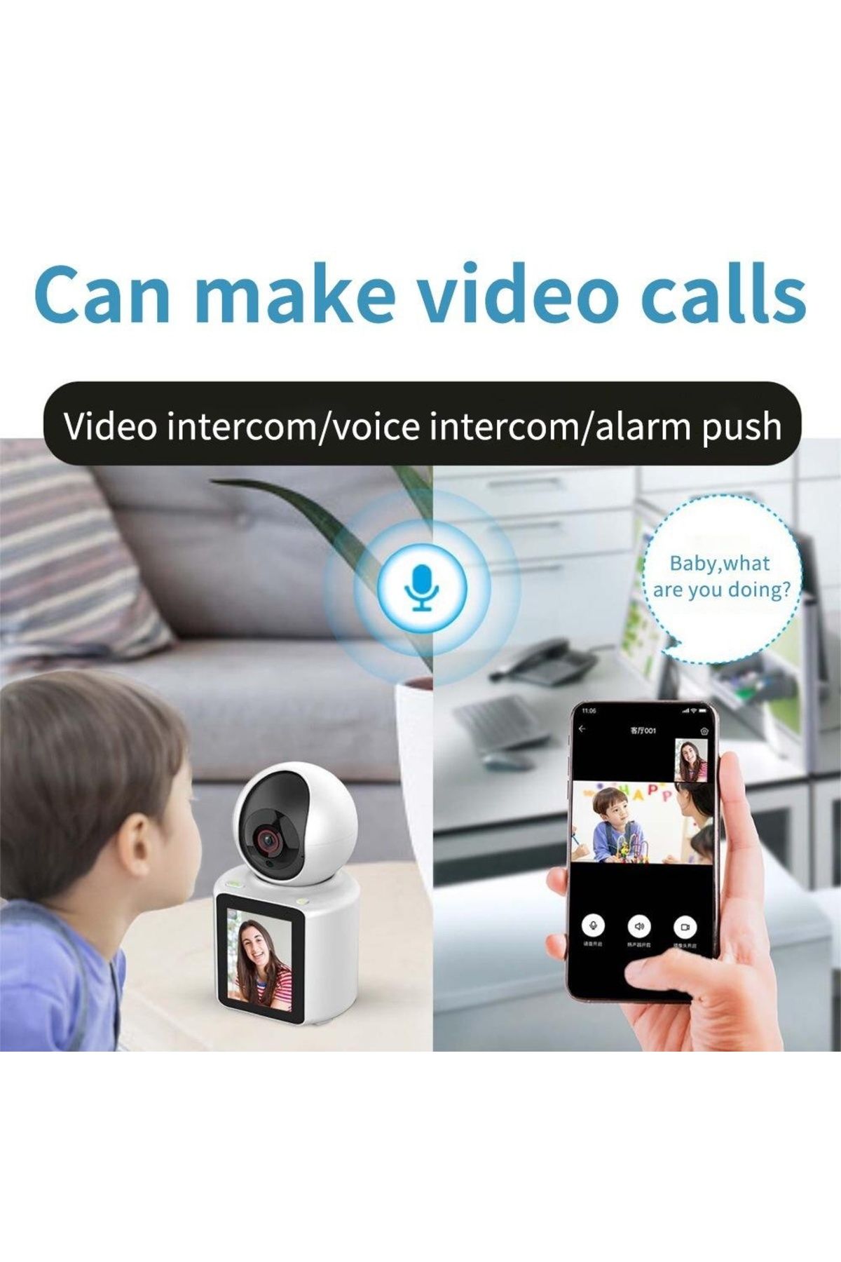 divendi-ro-Baby monitor surveillance camera with 2.8" HD display, IR, bluetooth, WiFi, motion and cry detection 10