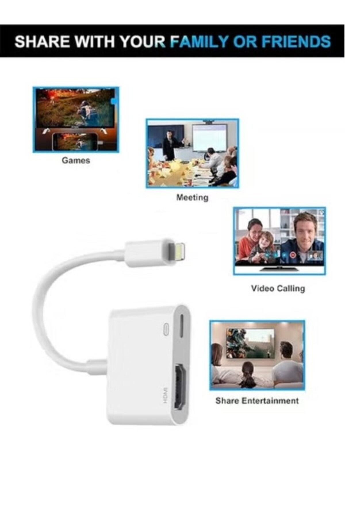 Ion-وصلة ايفون إلى HDMI من – توصيل مباشر وسهل من الجوال للتلفزيون بدون برامج أو إعدادات 3