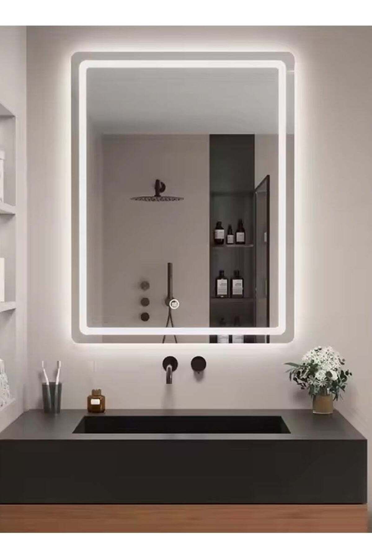 Taimi-60x40cm LED Rectangular Mirror with Touch Control, Front and Back Light, for Bathroom and Makeup 3