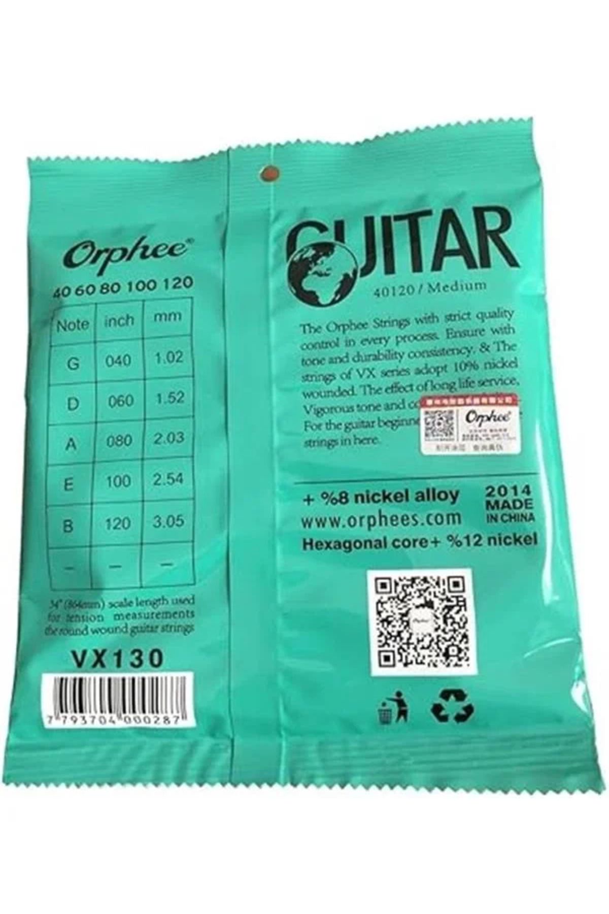 Raymond Joes-Orphee Vx130 Bass Guitar String 5 Strings 40-60-80-100-120 Hexagonal Core Steel Nickel Alloy 5