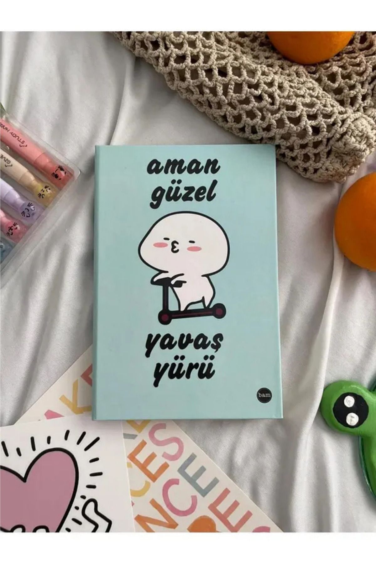 MİNGODAN-Designed Daily Elastic Notebook with Figure and Talking Design Unlined Notebooks 3