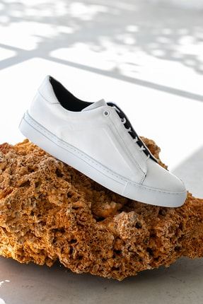 Hakiki Deri Beyaz Sneaker Erkek Ayakkabı 01831MGRIC01