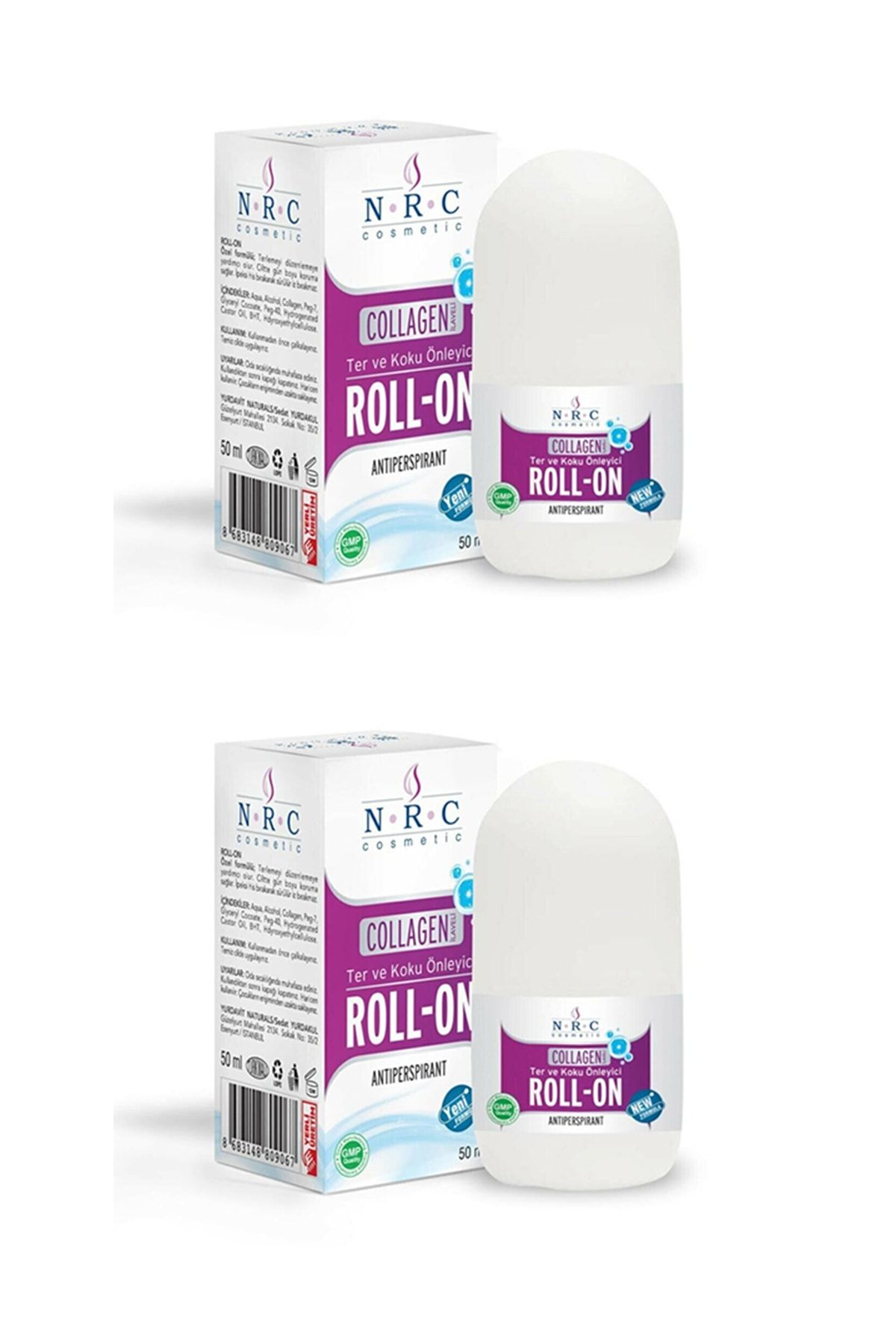 Nrc Roll-On Collagen Reinfortant Antiperspirant 50ml ضد تعریق و بو 2 جعبه NCR