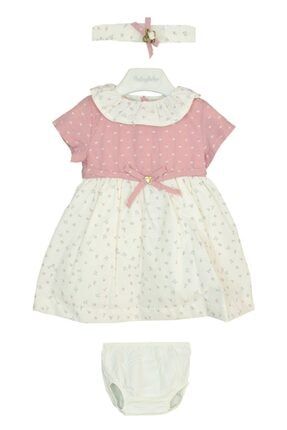 Kız Bebek Çiçekli Kalp Detaylı Elbise babydola11629-827
