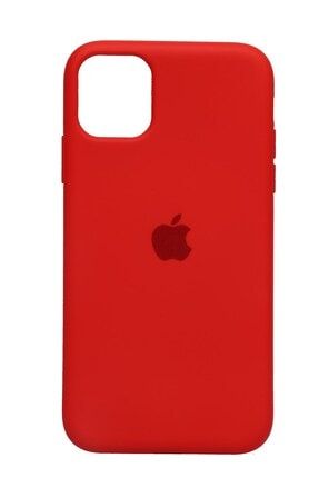 Apple Iphone 11 (6.1') Altı Kapalı Logolu Lansman Kılıf Kapak Kırmızı CLL0010