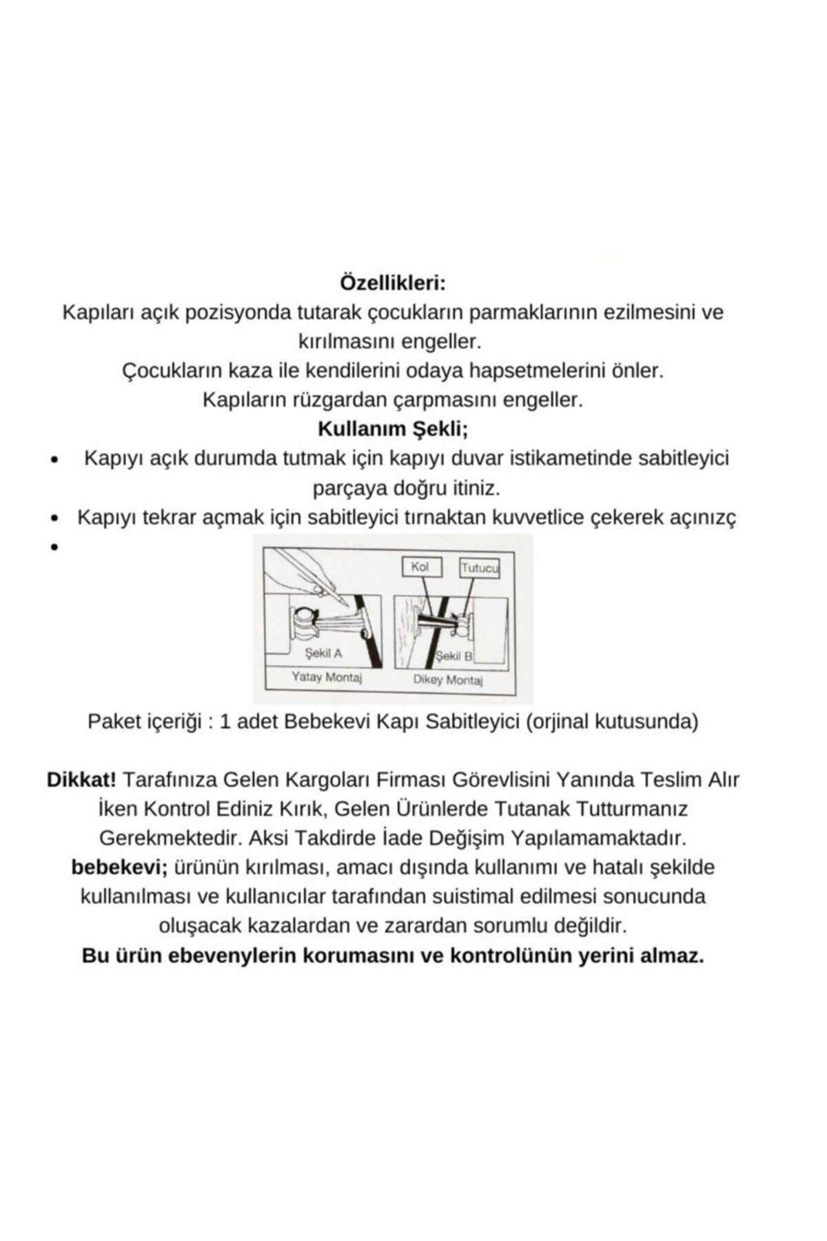Bebek Güvenliği Kapı Sabitleyici Kapı Pencere Stoperi Kilidi 3