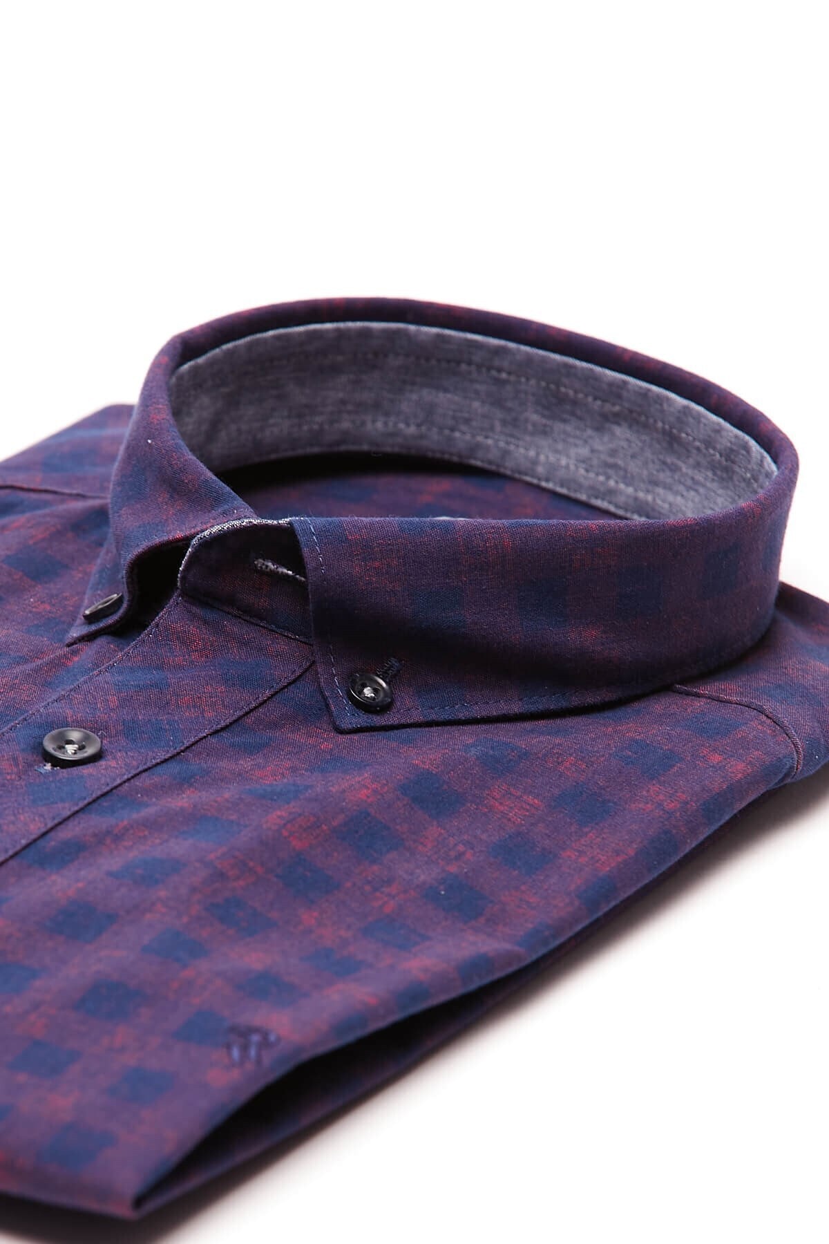RAVANELLI Baskılı Bordo Slim Fit Uzun Kol Gömlek görsel 3