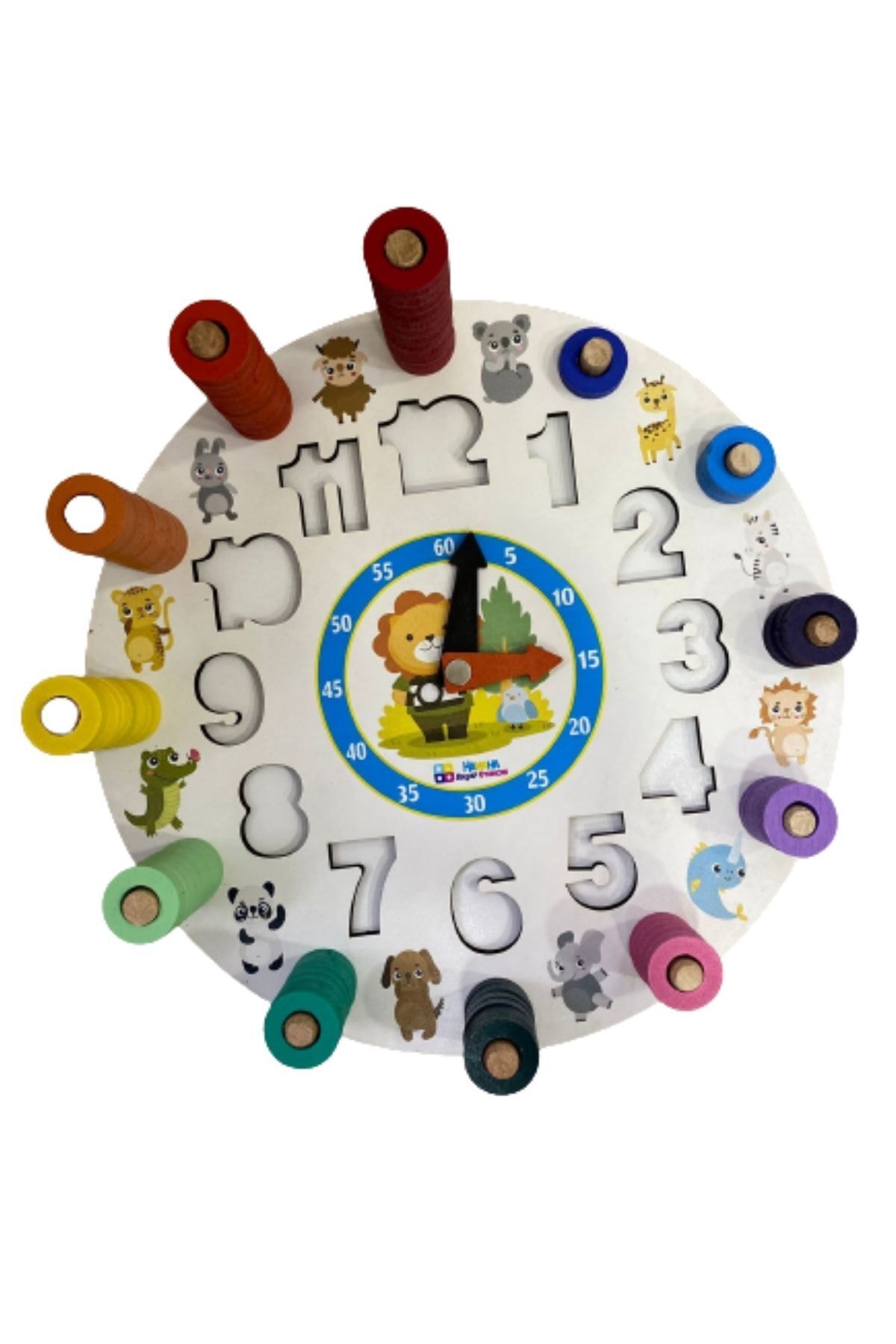 بازی ساعت لگاریتمی چوبی رنگی – آموزشی و رشدی