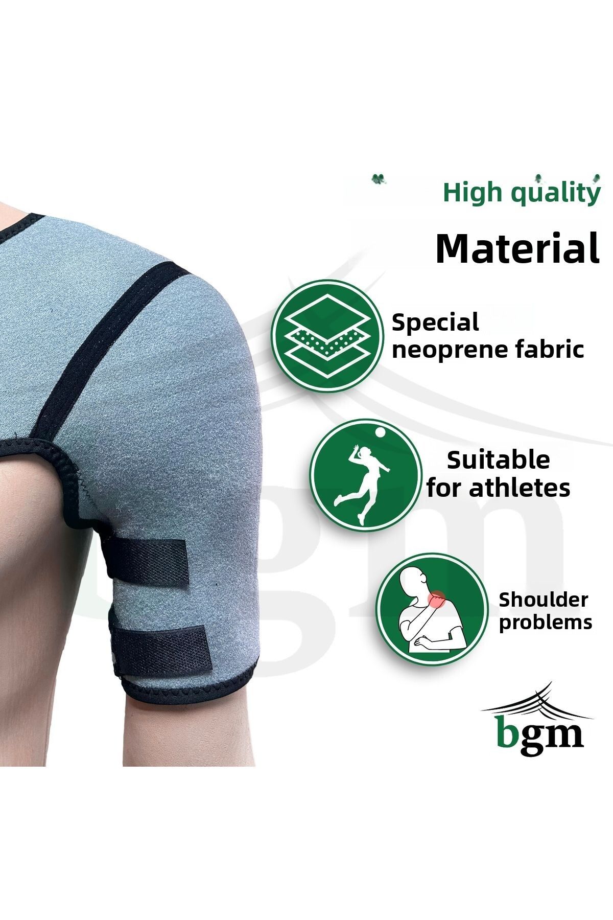bgm-High Quality Gray Shoulder Rest - with Fixing Strap, Standard Broken Out 2