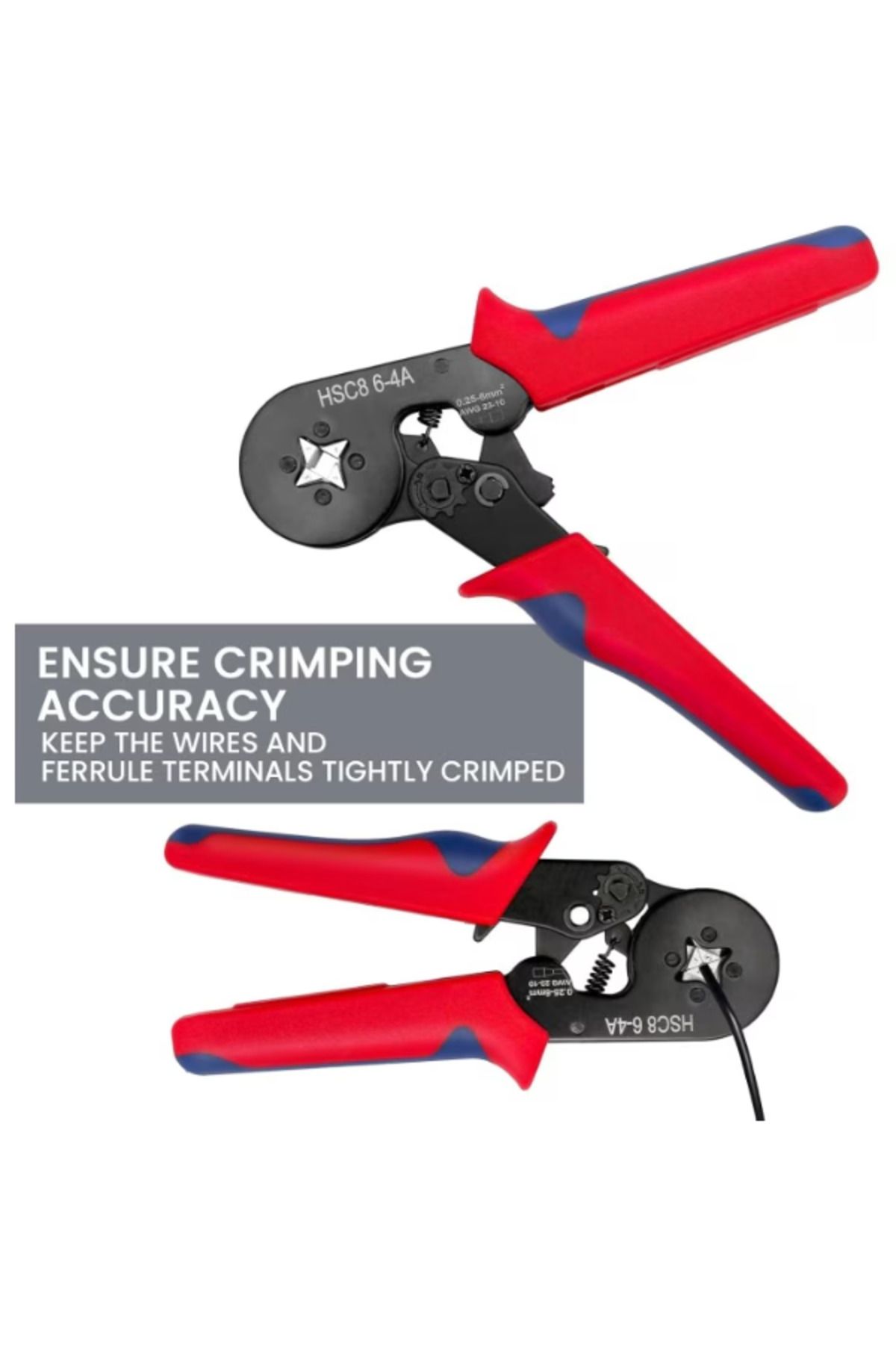TrioStore-Set Cleste Hexagonal HSC8 6-4A, cu Patru Falci + 1250 Bucati Terminale Conductori, 0,25 si 10 mm² 6
