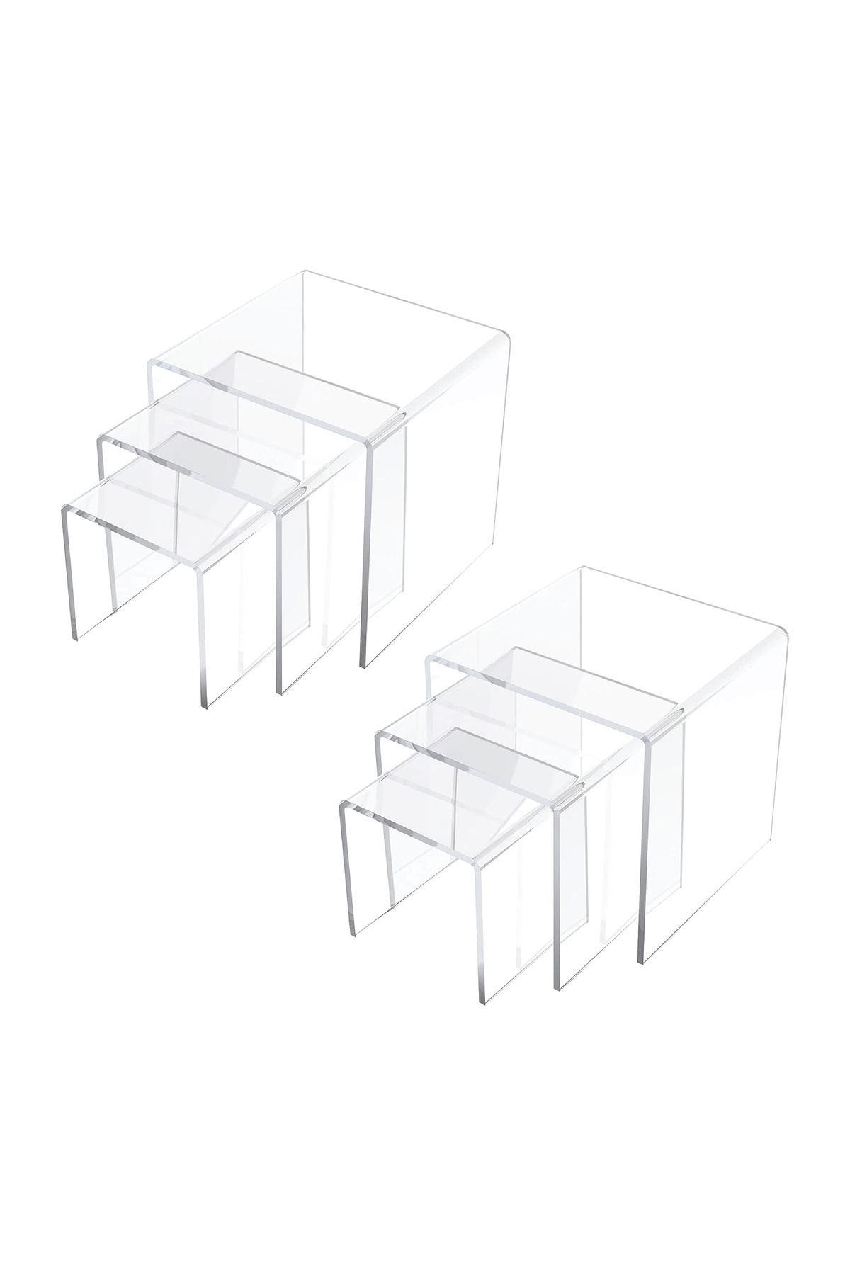 SMARTPOINTS-6 Pcs Acrylic Display Risers Clear Square Nesting Stands Shelf for Display 1