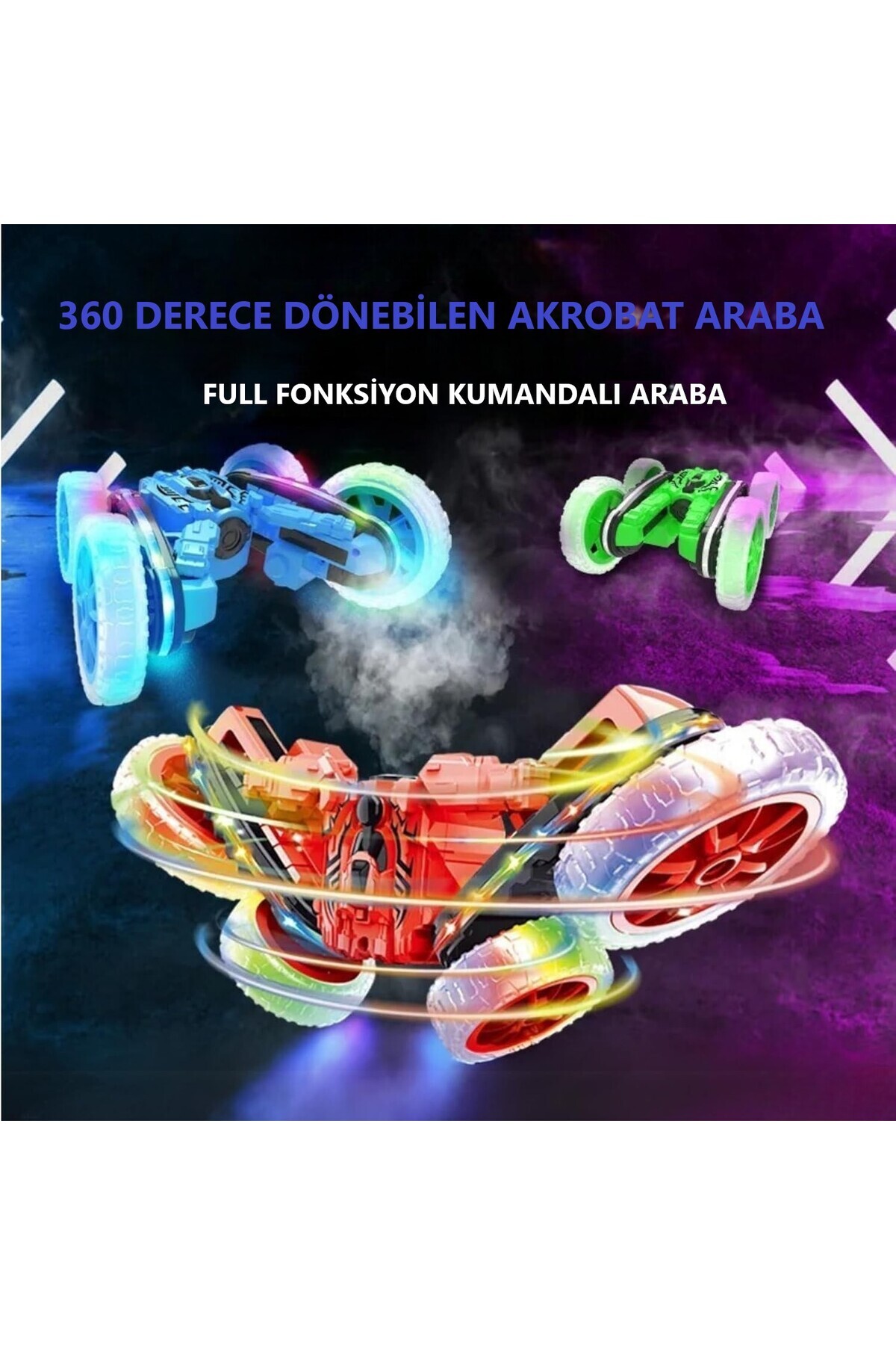 Brother Toys Buharlı Sprey Atan Uzaktan Kumandalı Full Fonksiyon Şarjlı Işıklı 360 Duman Püskürten Akrobat Araba fotoğrafı 2 (önizleme)