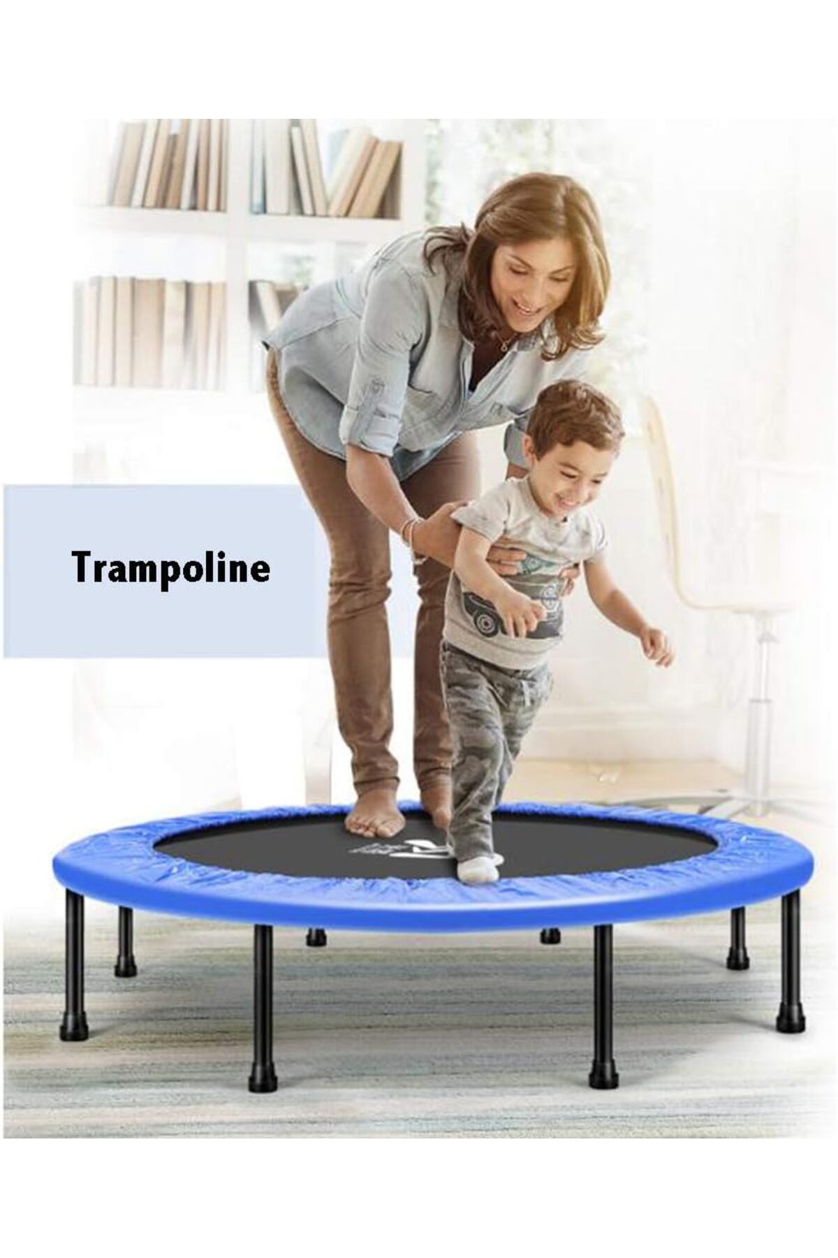 ترامبولين رياضي منزلي للتخسيس 100 سم يتحمل حتى 120 كجم,للبالغين والأطفال للتمارين داخل وخارج البيت