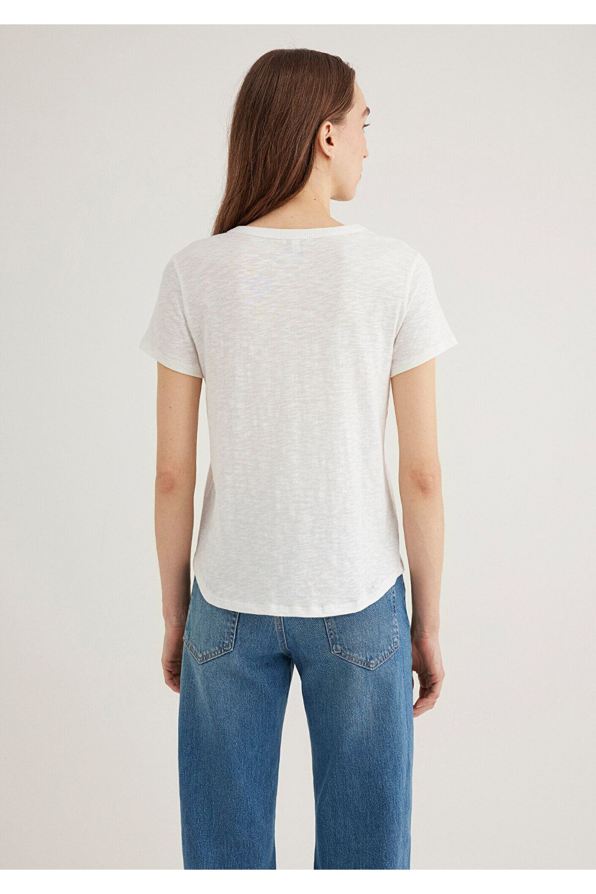 Mavi-Ecru Basic T-Shirt Regular Fit 1613075-70057 5