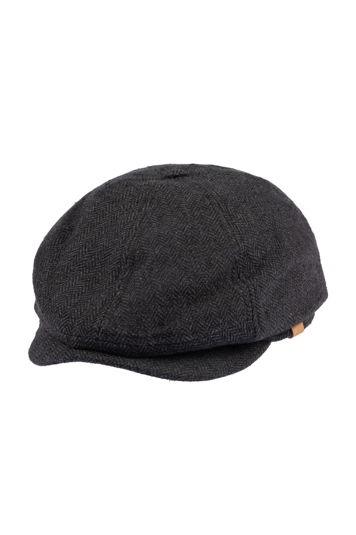 Nordbron-Men's Gray Cap Useful Plain Soft Textured Basic Seasonal Plain Model Leymond Plaid Pattern 7