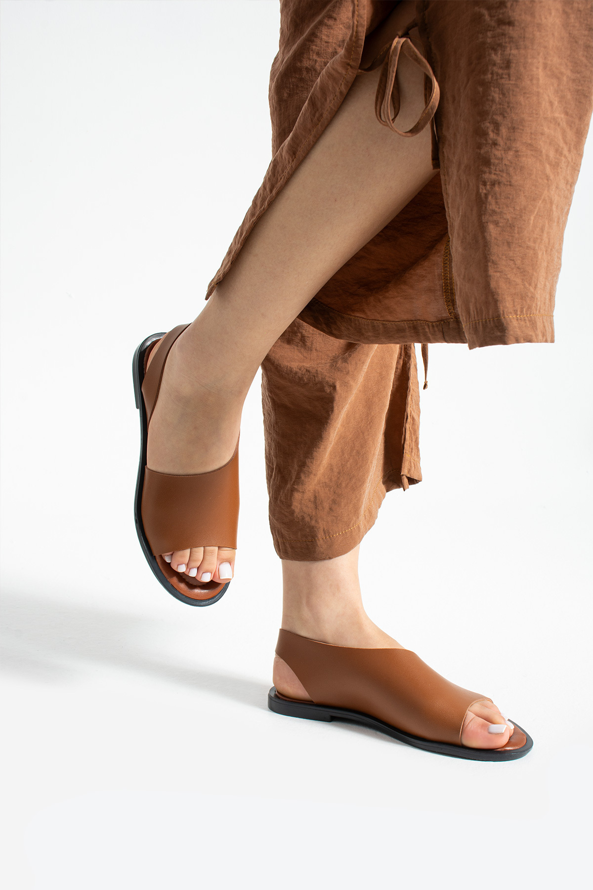 Moda Devrin-Tan Open Ballerina Sandals Summer Shoes 3