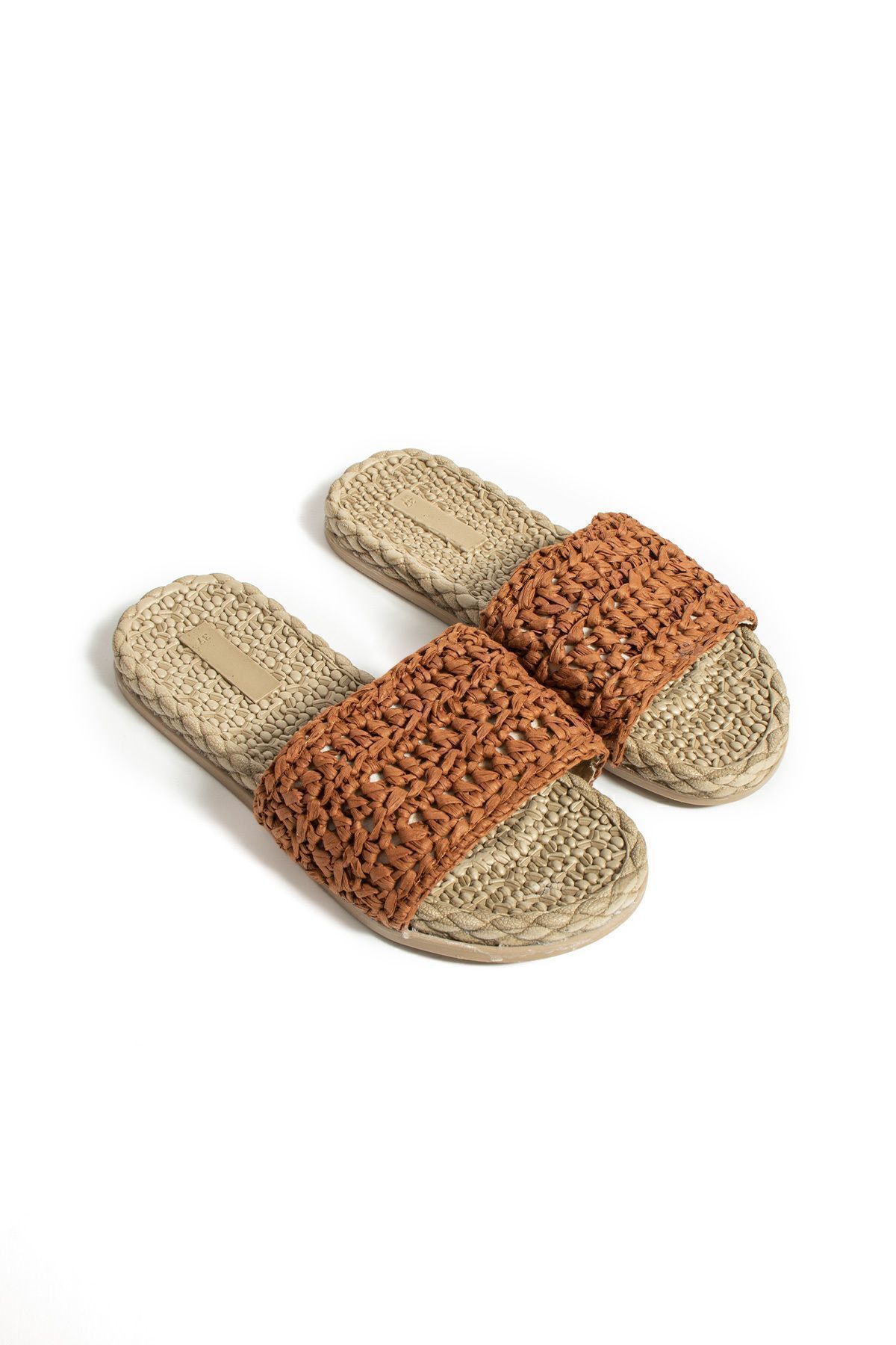 Moda Devrin-Papuci de damă Cinnamon Straw Papuci de plajă cu talpă anti-alunecare pentru piscină 7