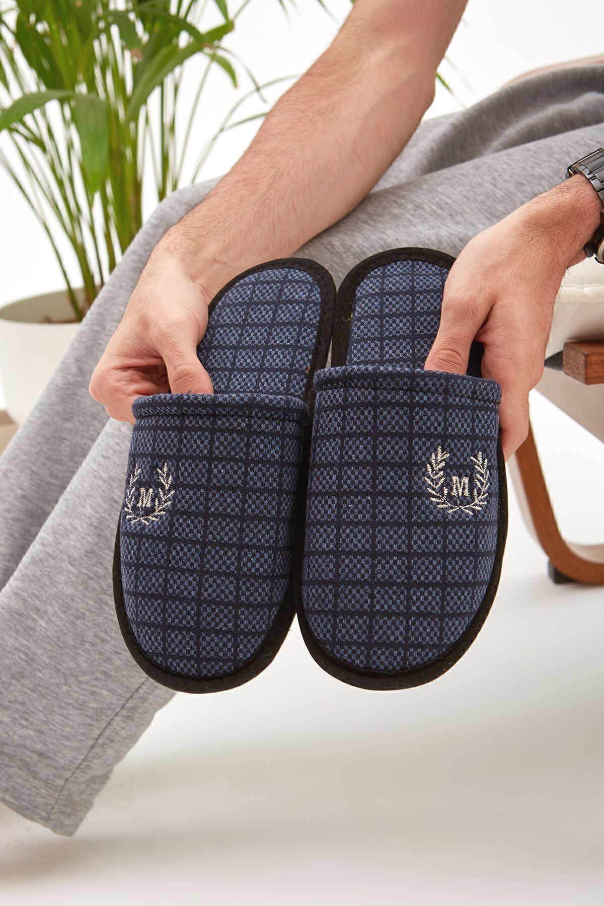 Moda Devrin-Balení 5 M zimních pantoflí Domácí pantofle Dowry Bundle Set Pantofle pro hosty 3