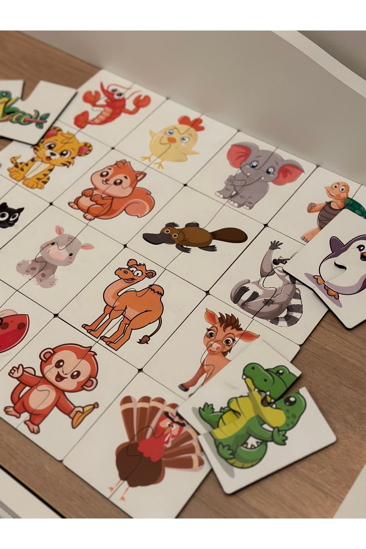 Bellacasa Hayvan Eşleme Puzzle Kartı, Puzzle Eğitici Oyuncak, Montessori Eğitim Oyuncak, Motor Zeka Oyuncak fotoğrafı 3 (önizleme)