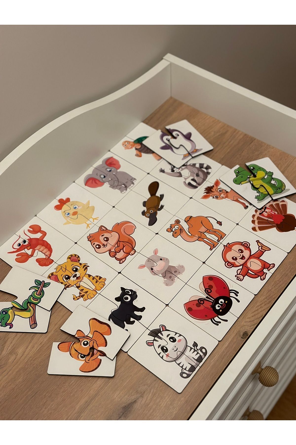 Bellacasa Hayvan Eşleme Puzzle Kartı, Puzzle Eğitici Oyuncak, Montessori Eğitim Oyuncak, Motor Zeka Oyuncak fotoğrafı 5 (önizleme)