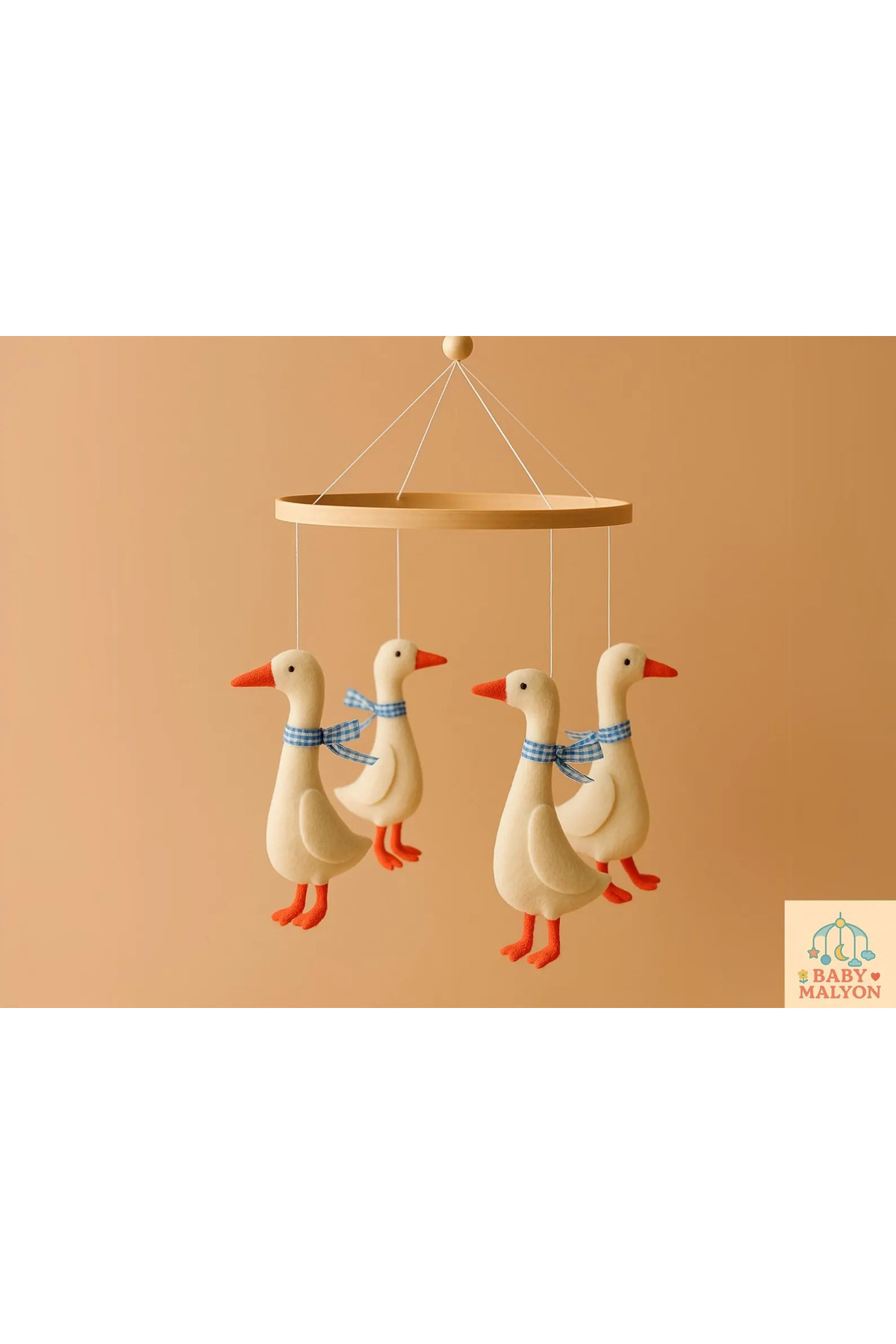 hobiimobiii BEBEK BEŞİK SÜSÜ (MÜZİKLİ) DÖNENCE ÖRDEK FİGÜRLÜ fotoğrafı 2 (önizleme)