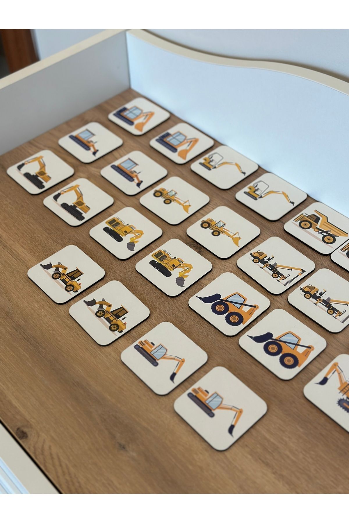 Bellacasa İş Makinaları Eşleme Kartı Ahşap Oyun, Eğitici Oyuncak, Montessori Eğitim Oyuncak,Motor Zeka Oyuncak fotoğrafı 4 (önizleme)