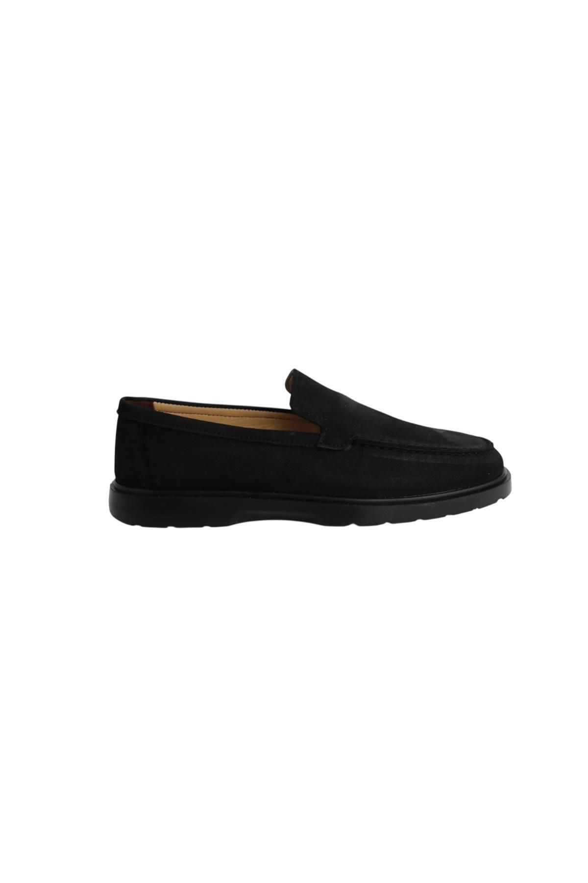 Greyybull Shoes-Black Black Nubuck Daily Rok Loafer Shoes-Black Summer Light Comfortable Shoes 5