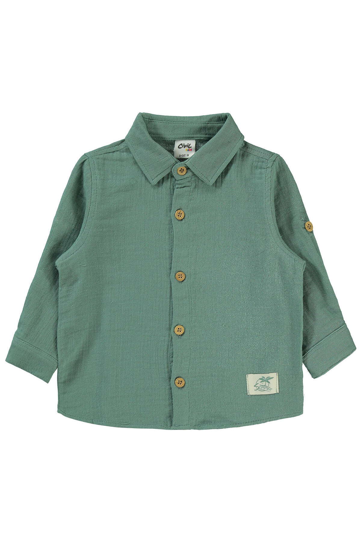 سیویل بیبی پیراهن پسرانه نوزادی ۶ تا ۱۸ ماه سبز فیروزه‌ای