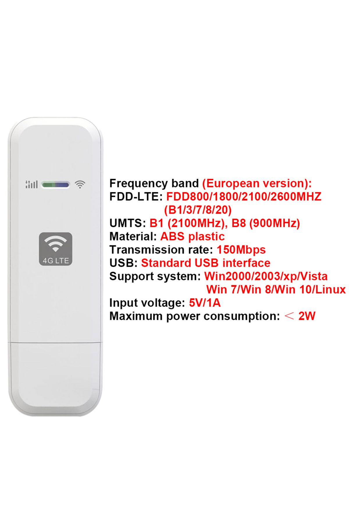 ALLOYSEED-Wifi Router A Ldw931 4g Lte Wifi Router 150mbps Wireless Usb Dongle Usb Modem Stick With Sim Card Wi 1