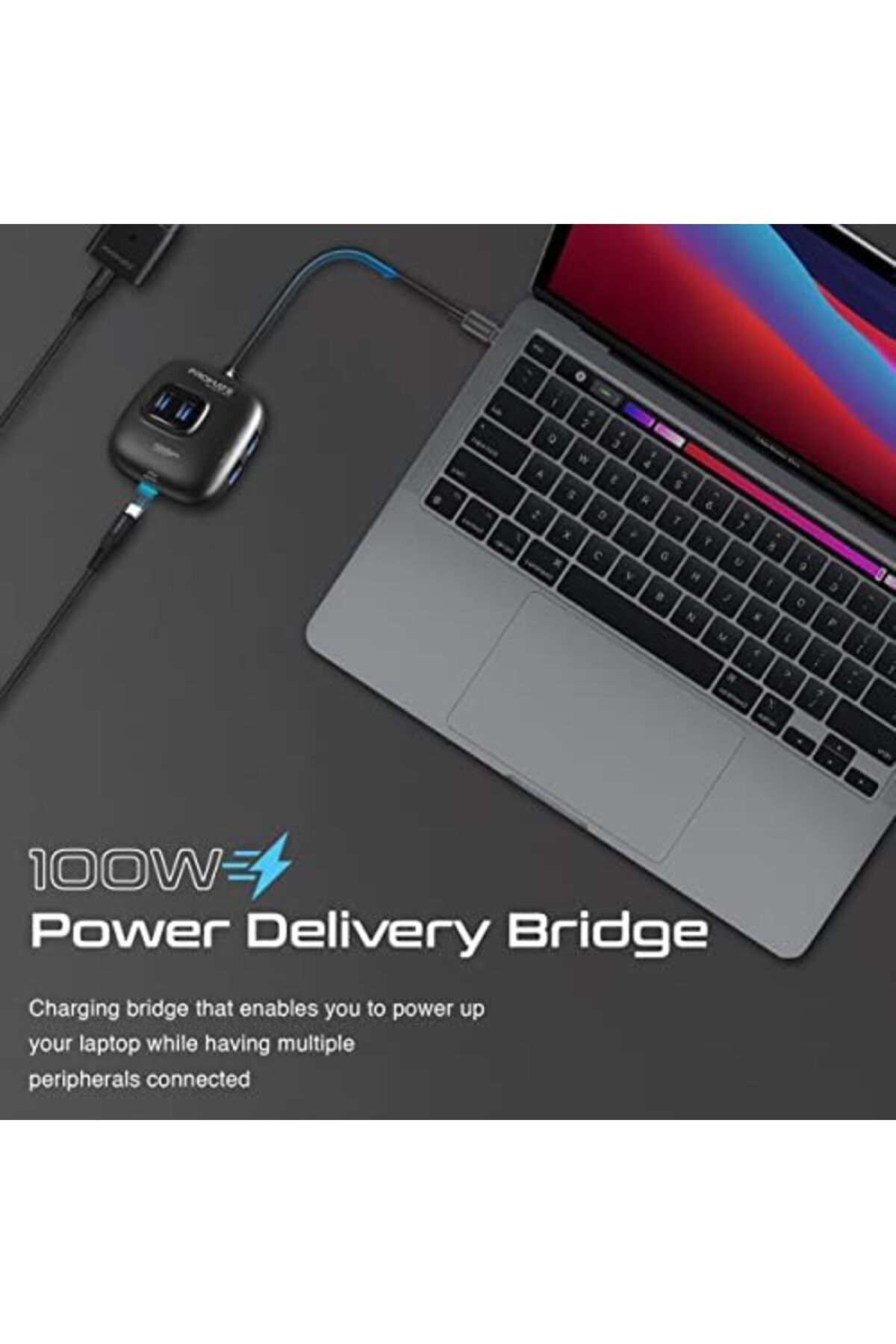 Promate-USB-C™ to USB Hub, Premium Multiport USB-C™ Hub with Removable USB-A Adapter 6