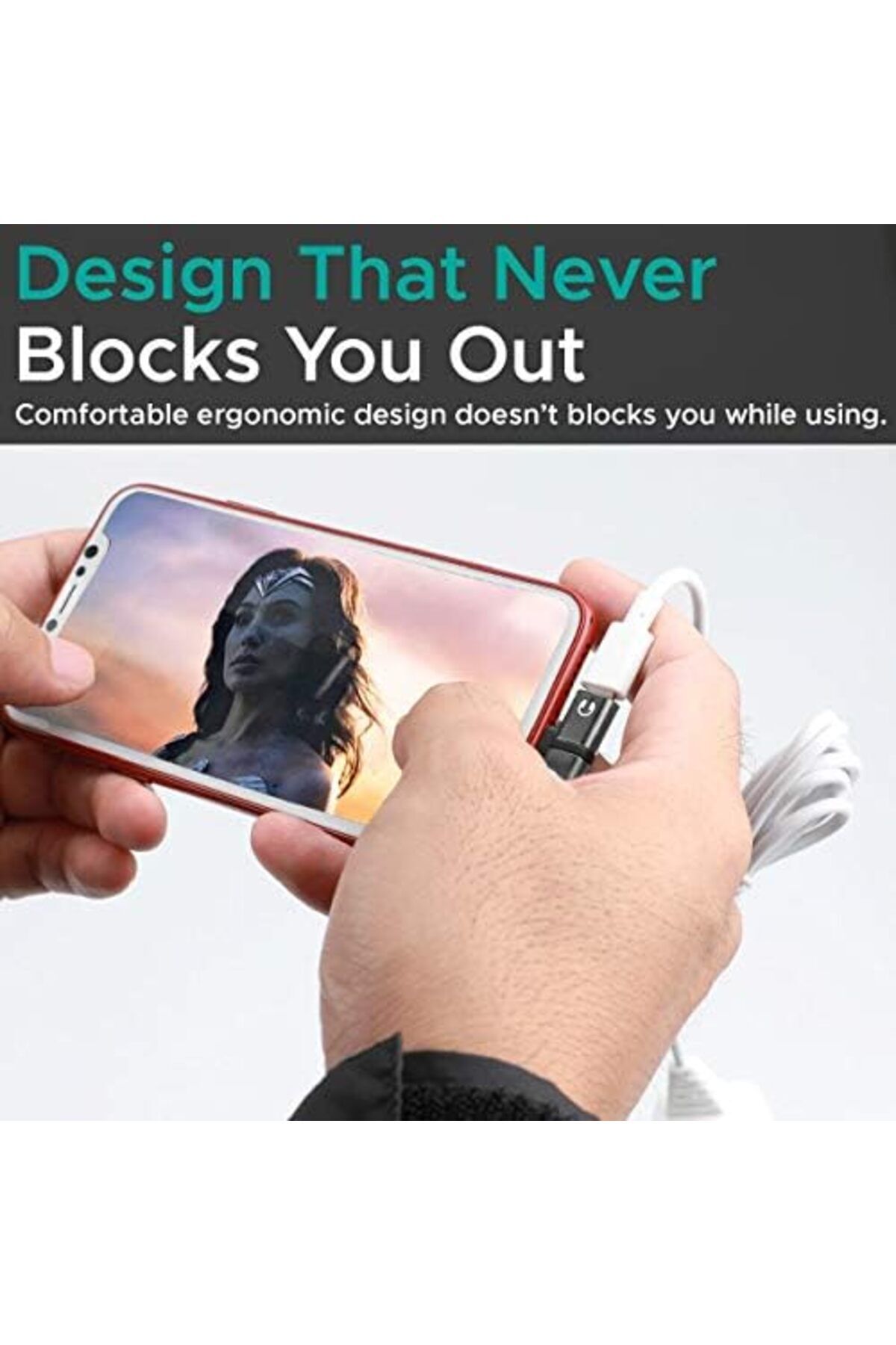 Promate-محول موزع Lightning، محول 2 في 1 ممتاز من Lightning إلى سماعة الرأس مع صوت ومزامنة الشحن 5