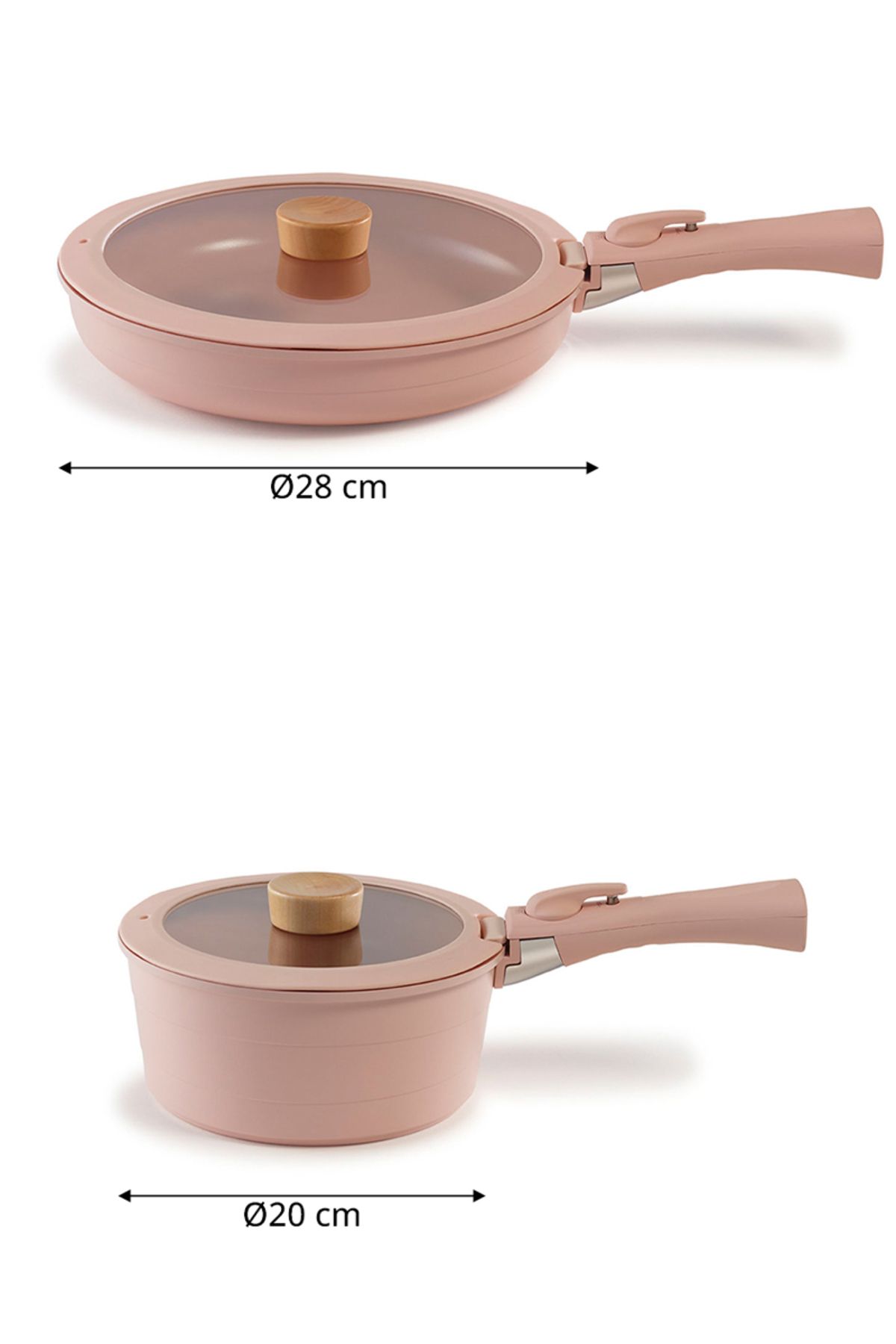 NEOFLAM-Midas 6-Piece Pink Handle Detachable Cookware Set 3