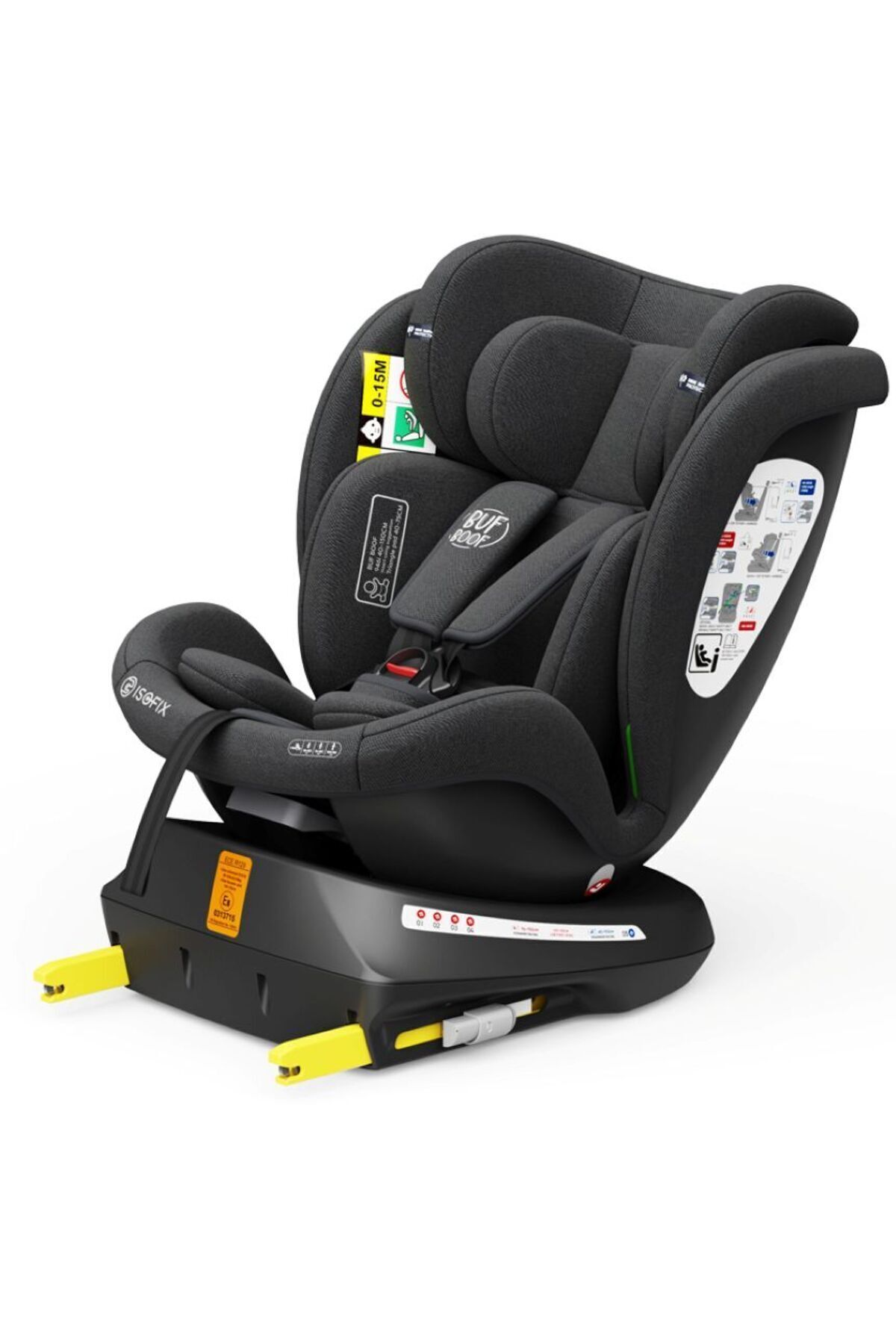 BUF BOOF-Scaun Auto Twt Plus Isize Blackjeans Isofix Rotativ 360 Pozitie Somn Top Tether 40-150 Cm 3