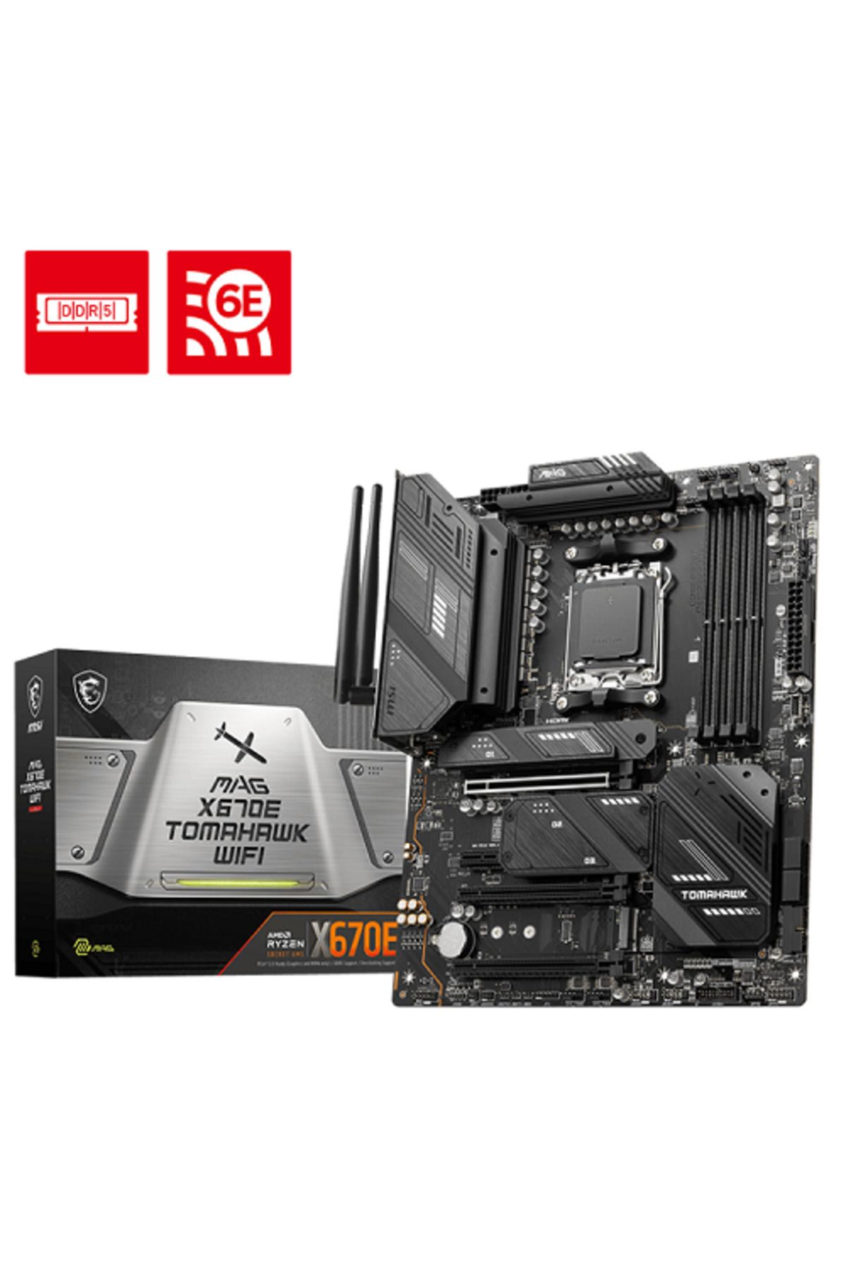 MSI-Mag X670e Tomahawk Wifi Amd X670 Socket Am5 DDR5 6600(OC)mhz ATX Gaming (GAMER) Motherboard 1