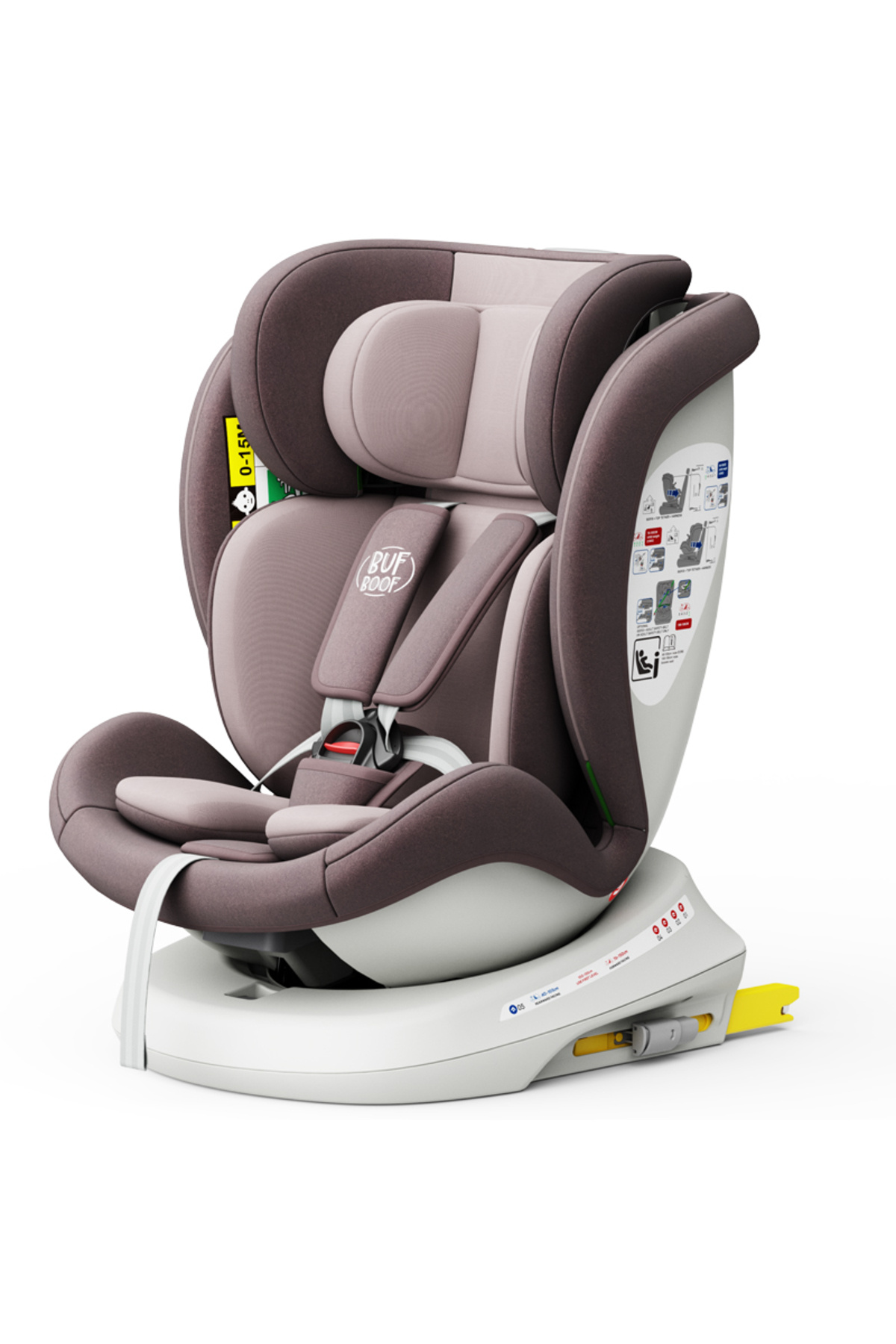 BUF BOOF-Scaun auto Tweety Plus iSize Buf Boof LightRed isofix Rotativ 360 Pozitie Somn Top Tether 0-36 kg 2