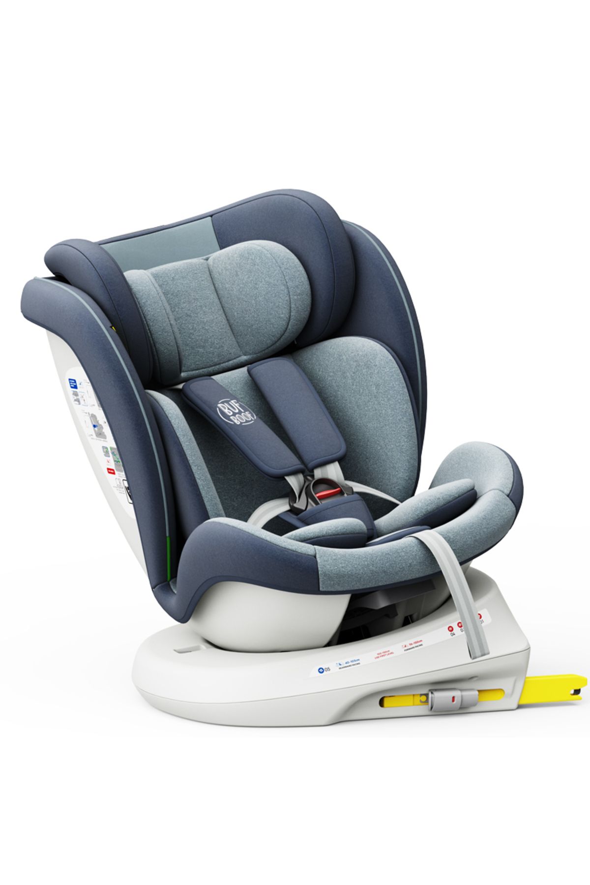 BUF BOOF-Scaun auto TWT Plus iSize Buf Boof Blue isofix Rotativ 360 Pozitie Somn Top Tether 40-150 cm 4