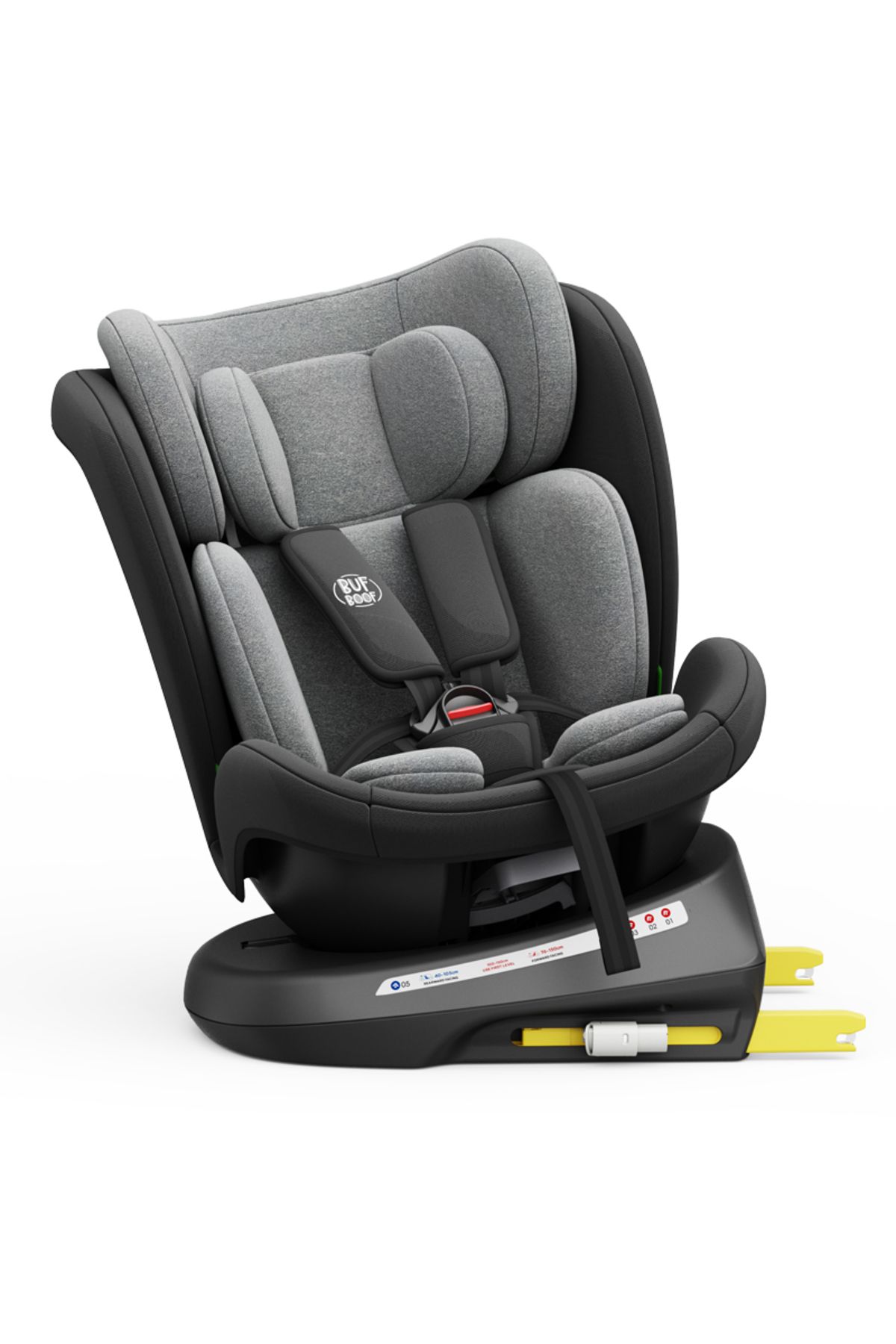 BUF BOOF-Scaun auto TWT Plus iSize Buf Boof Black cu isofix Rotativ 360 Pozitie Somn Top Tether 40-150 cm 8