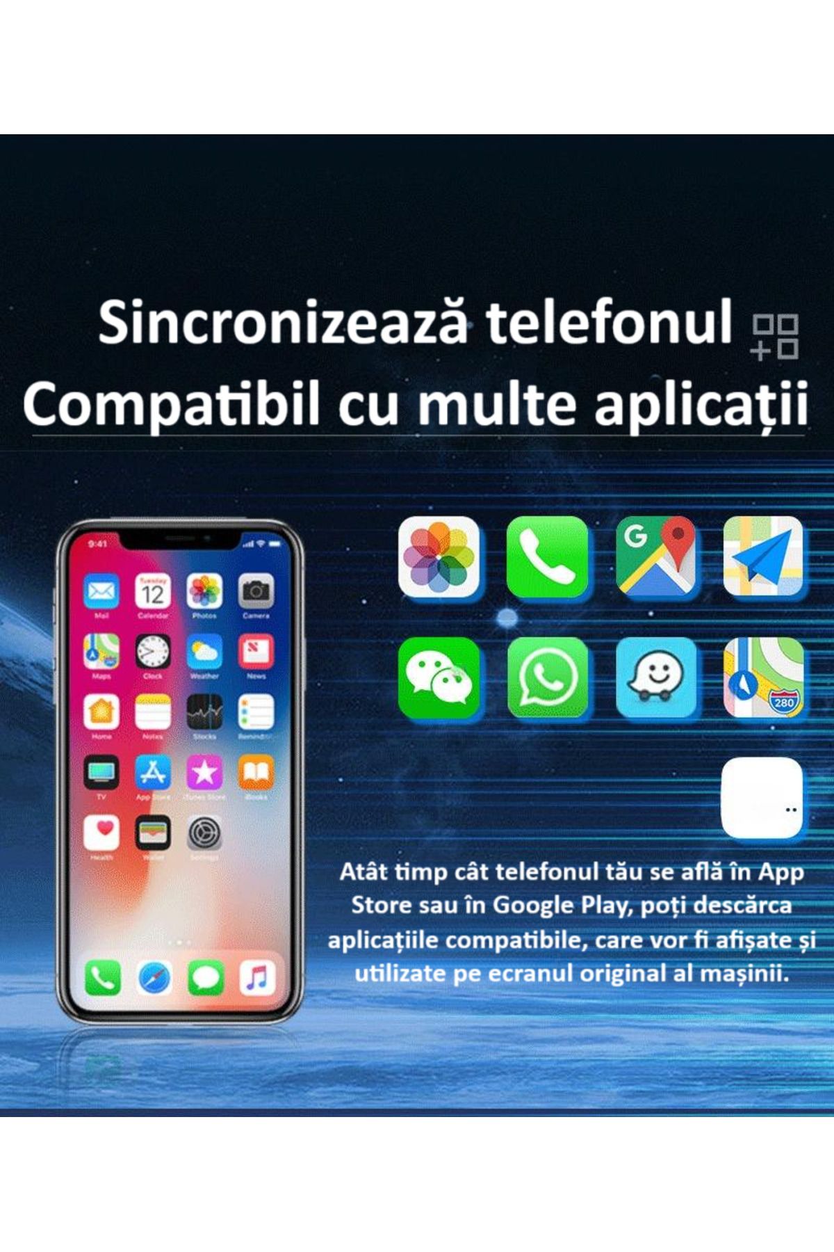 zyteq-Adaptor wireless CarPlay & Android Auto ZYTEQ® 2-în-1, Plug-and-Play, WiFi 5GHz, BT, compact, negru 5