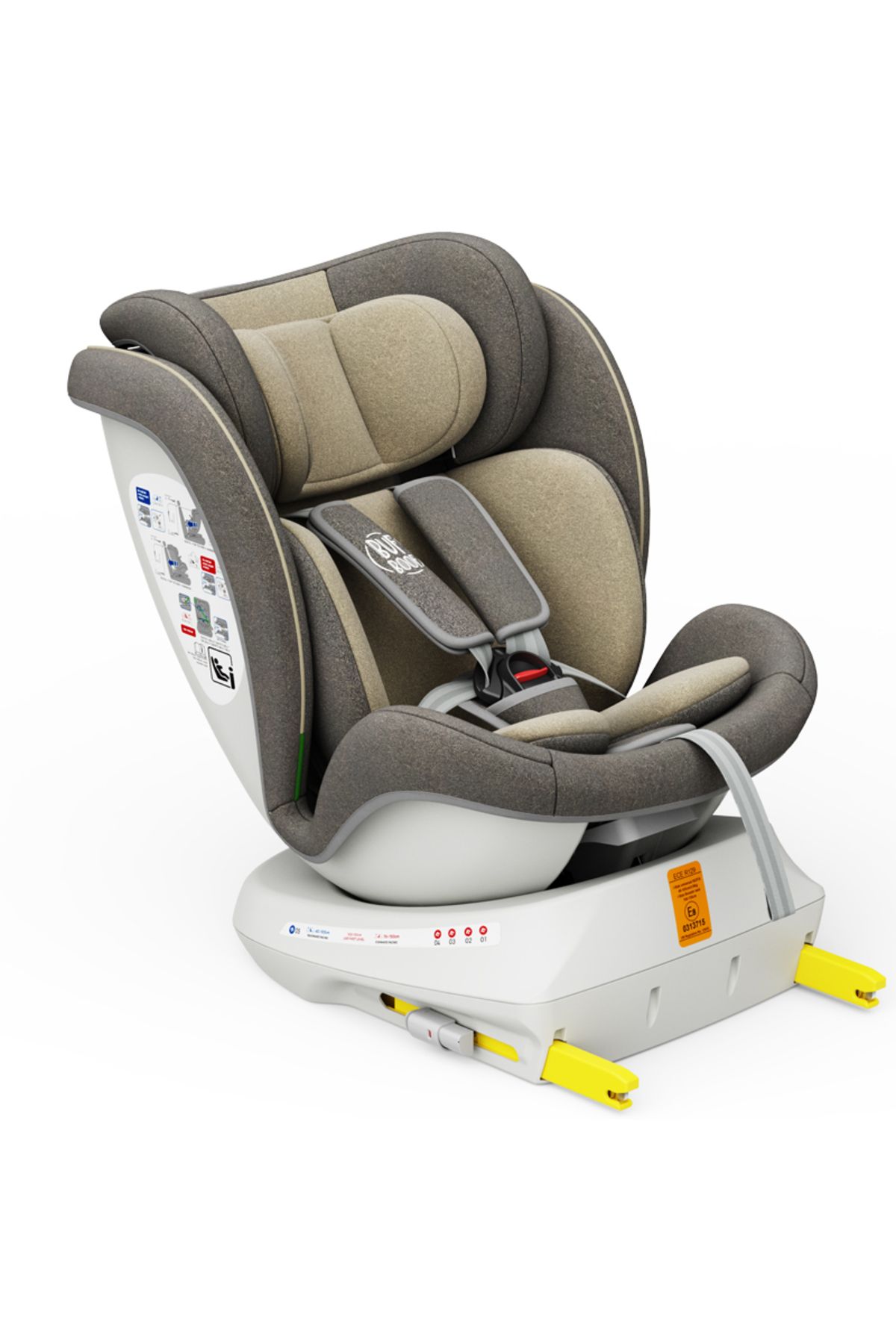 BUF BOOF-Scaun auto TWT Plus iSize Buf Boof LightBrown isofix Rotativ 360 Pozitie Somn Top Tether 40-150 cm 5
