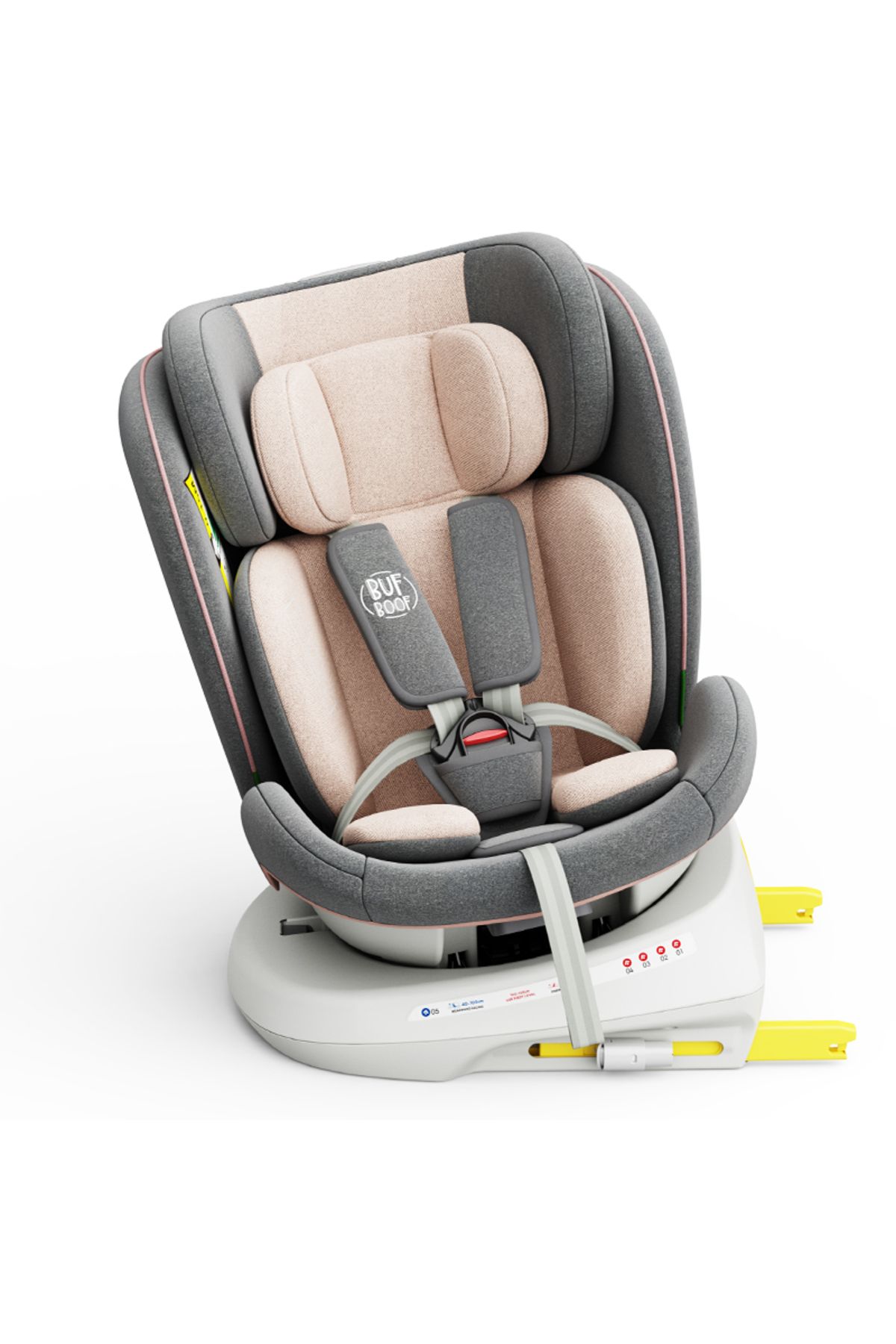 BUF BOOF-Scaun auto TWT Plus iSize Buf Boof Pink isofix Rotativ 360 Pozitie Somn Top Tether 40-150 cm 7