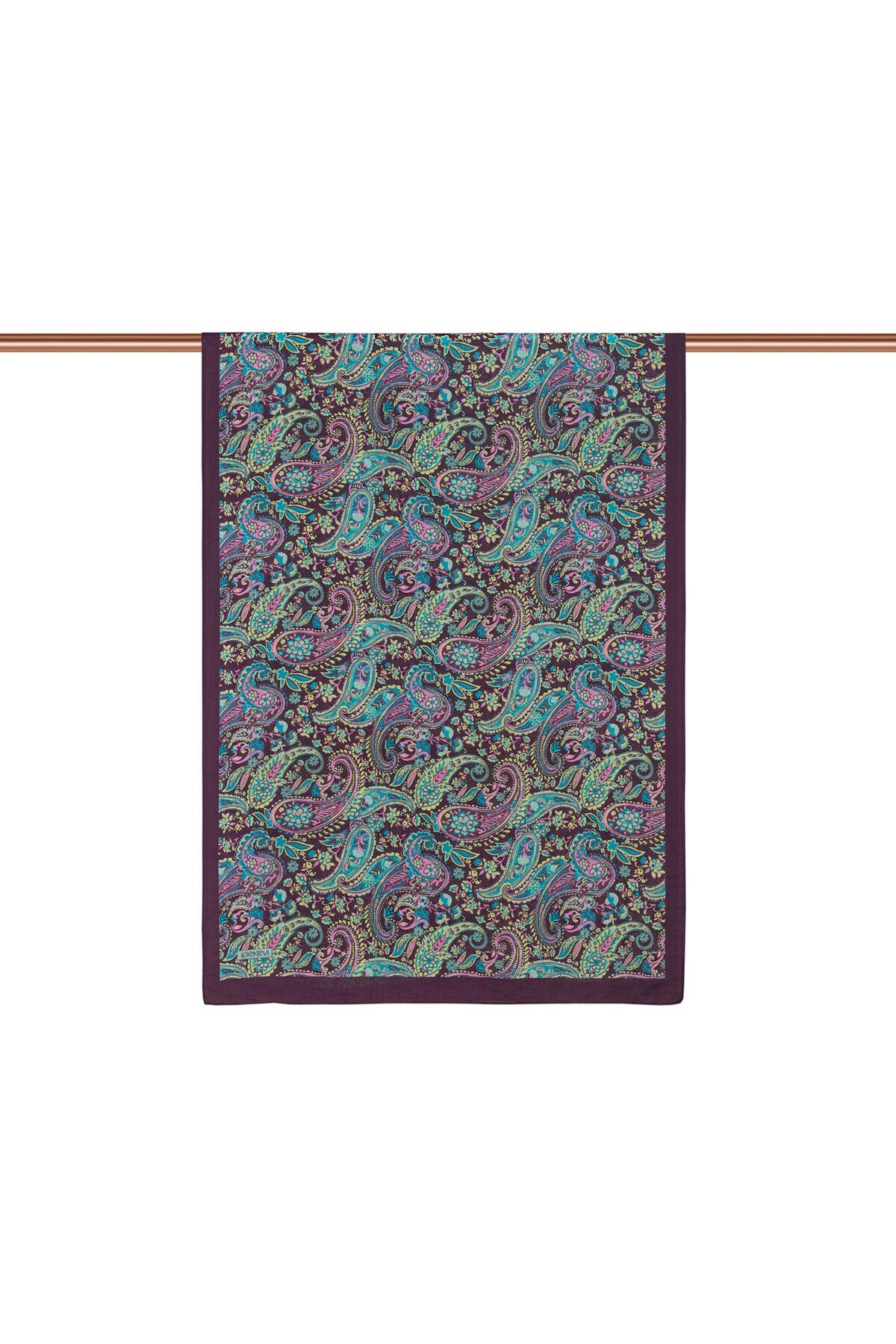 ipekevi-Plum Mesopotamia Model 05 Patterned Shawl 2