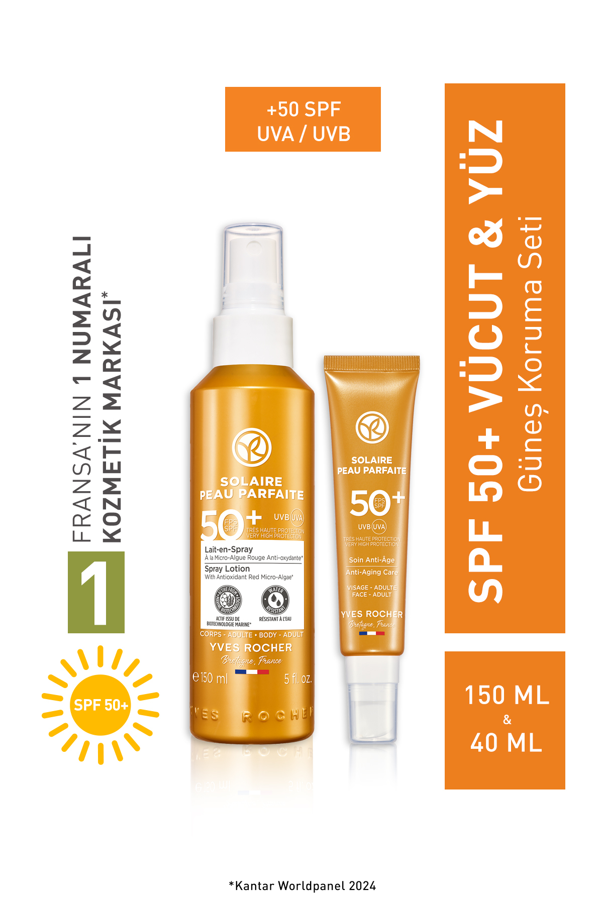 Yves Rocher SPF 50+ Vücut ve Yüz Güneş Koruma Seti — 9916900