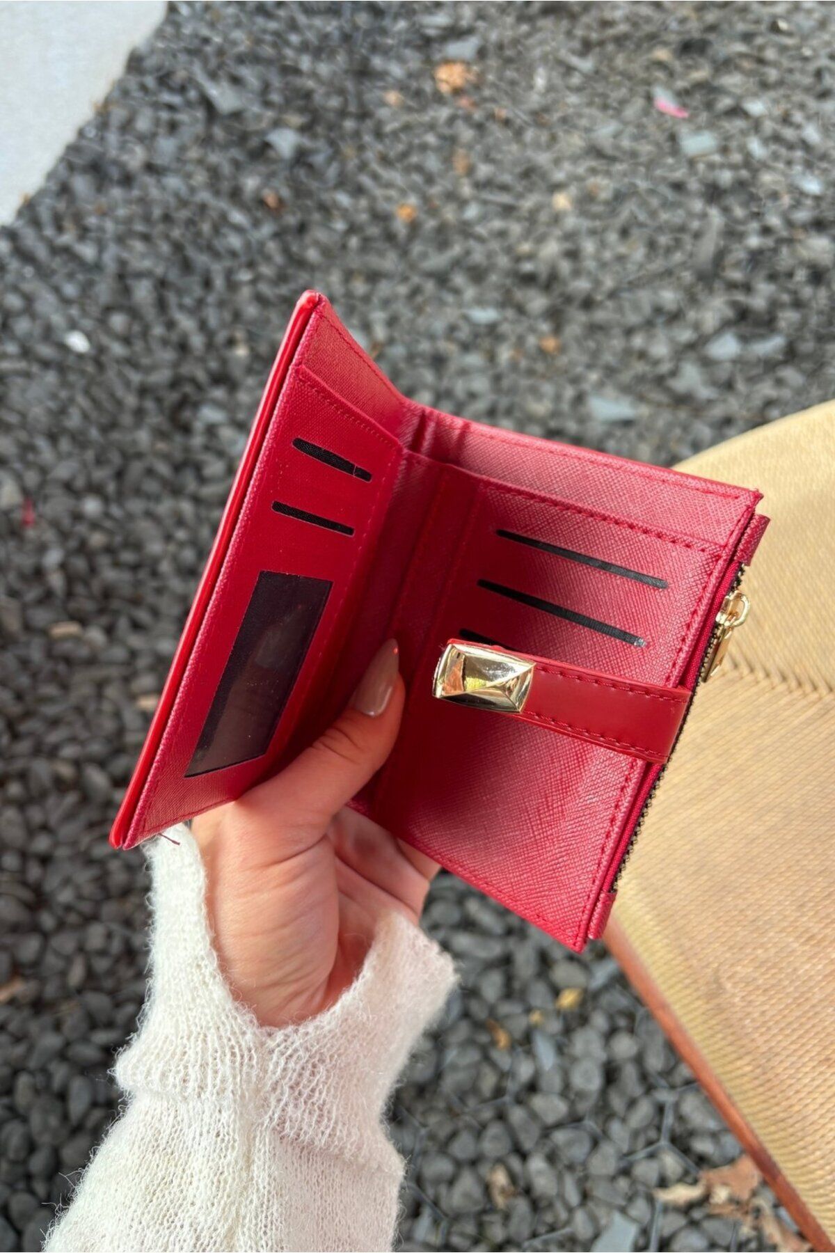 Yuka Atelier-Ruby Medium Quilted Detailed Faux Leather Wallet 6