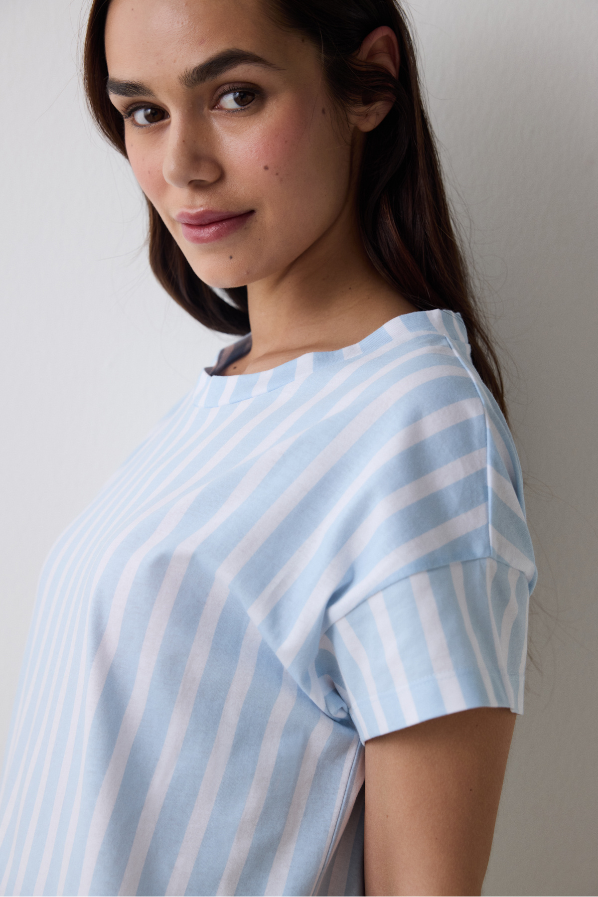 Penti-Blau gestreiftes hellblaues Nachthemd 3