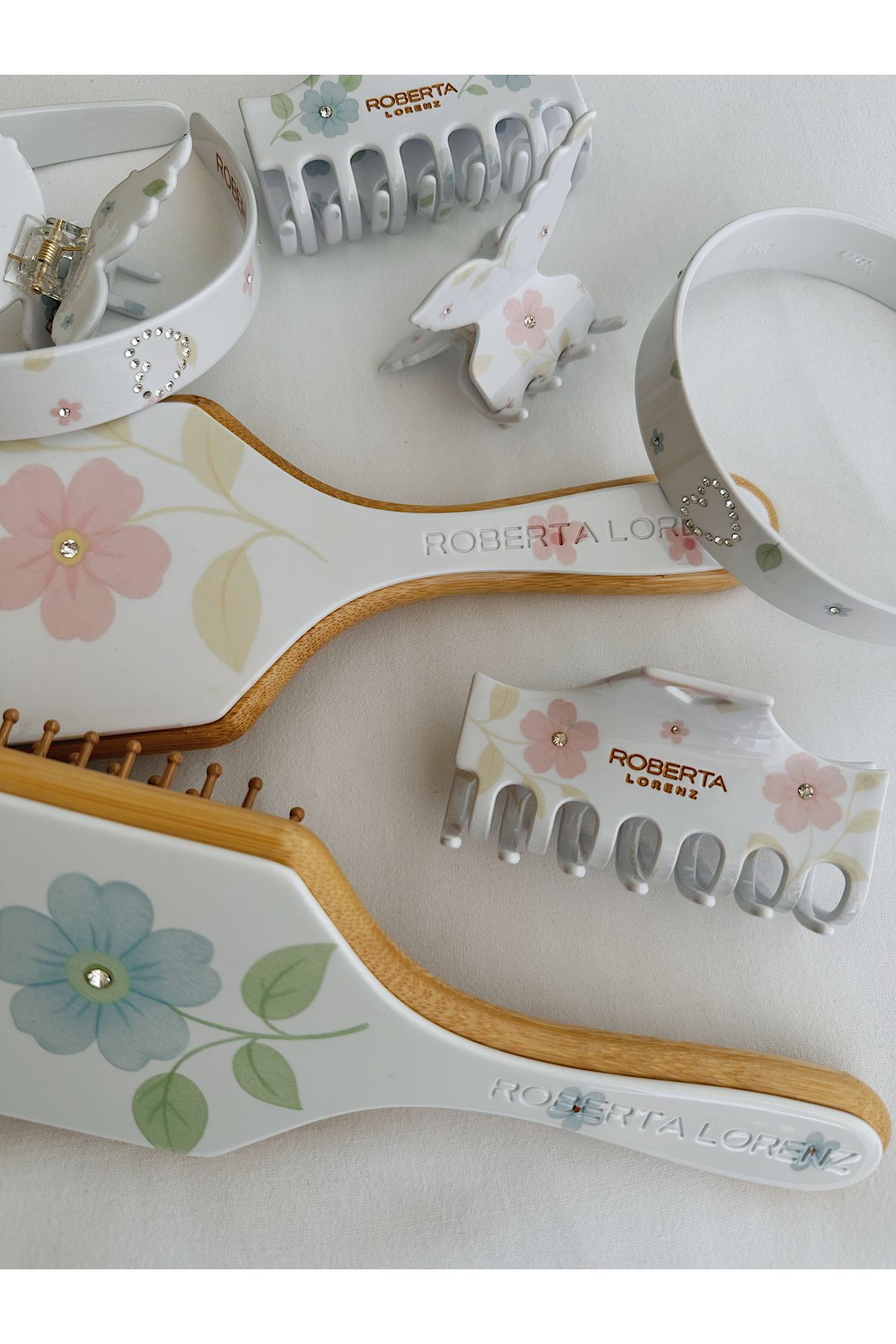 Roberta Lorenz-Agrafă de păr Roberta lorenz scrisă florală de înaltă calitate din material osos 10 cm 4
