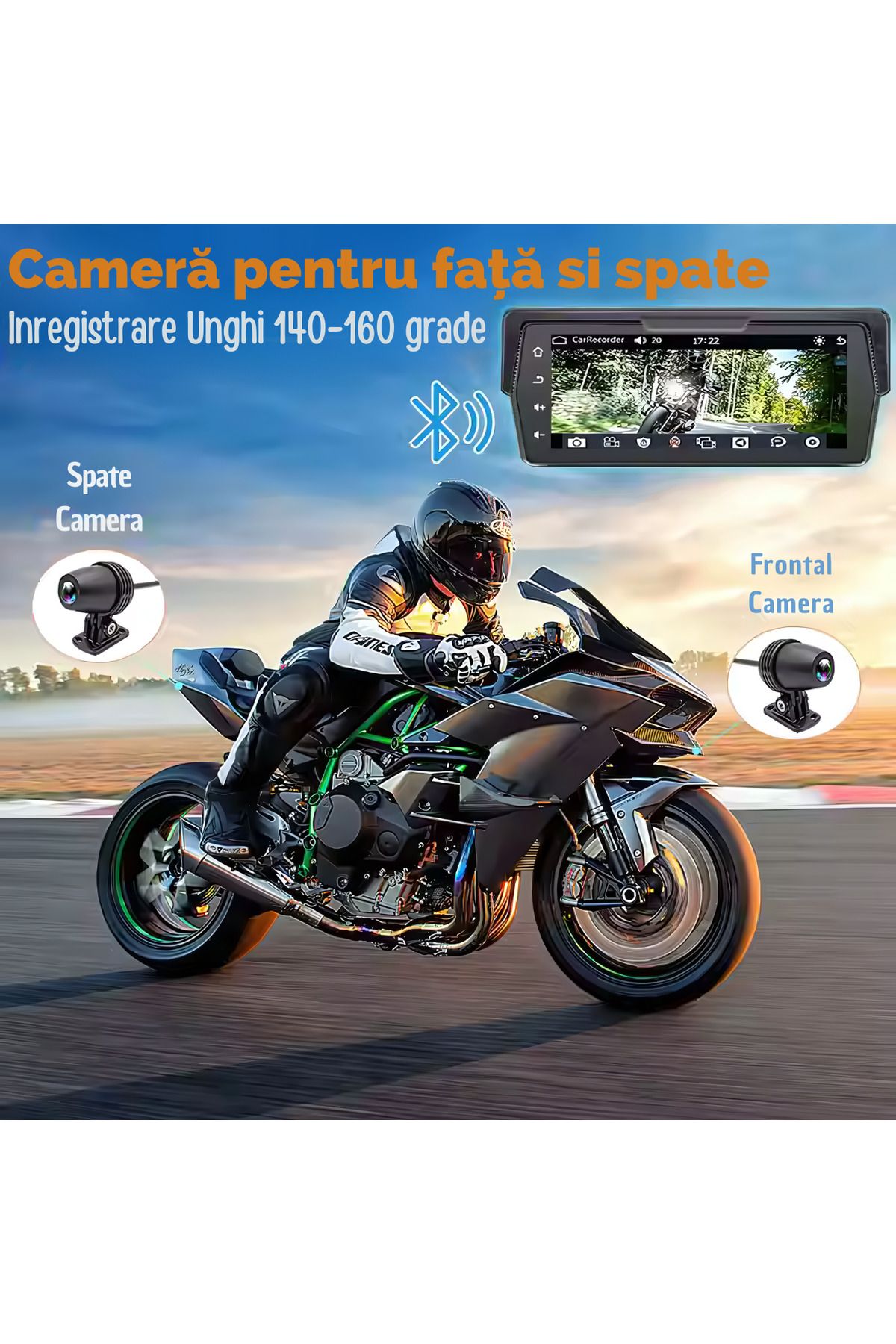 Medeyatech-GPS Navigation System for Motorcycles with Dual Recording Cameras 4
