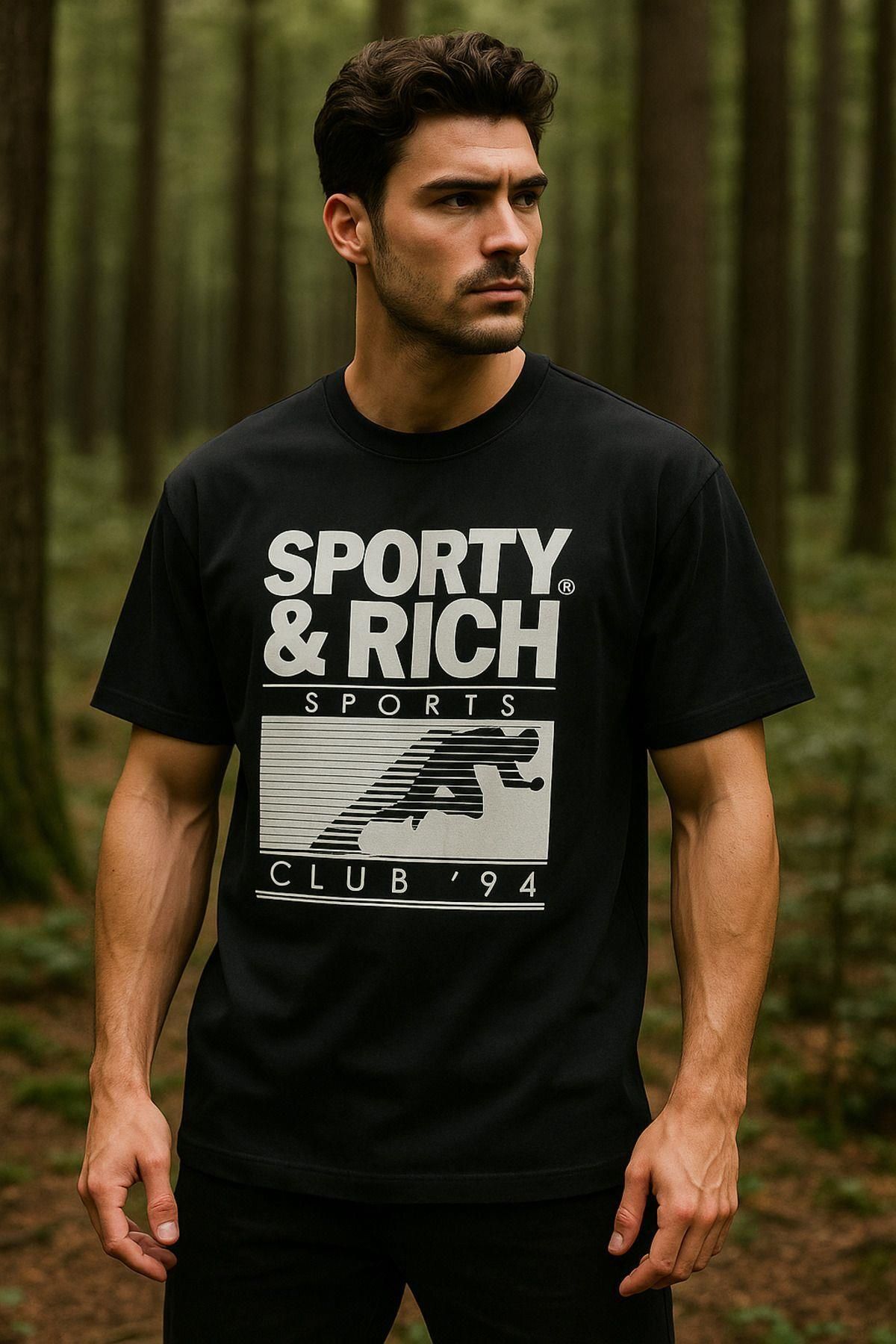 Rich-Ανδρικό μπλουζάκι Basic Oversize Άνετη εφαρμογή 100% βαμβακερό μπλουζάκι με κοντό μανίκι 3