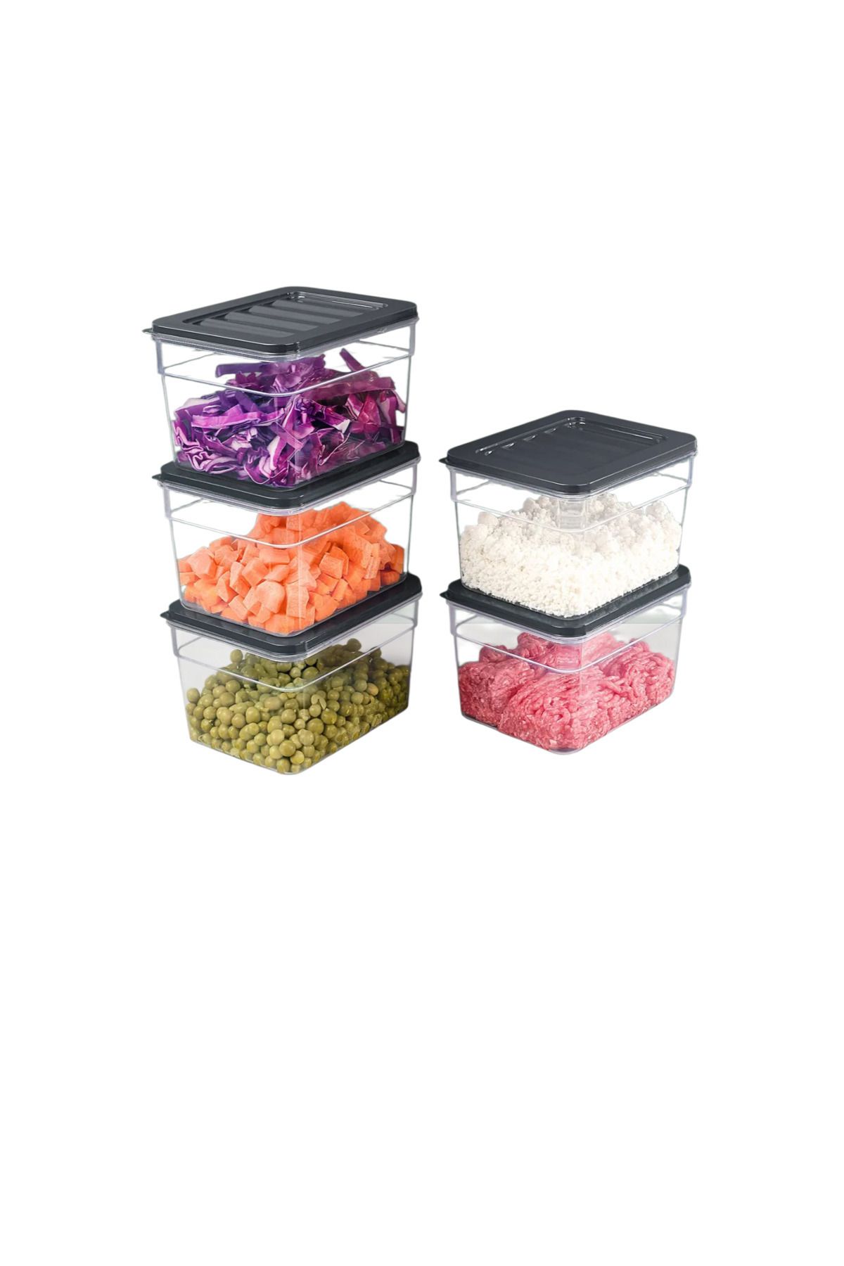 VİZYON-Refrigerator Organizer Set Fridge Organizer Storage Container Diffuse Compatible Storage Container 3