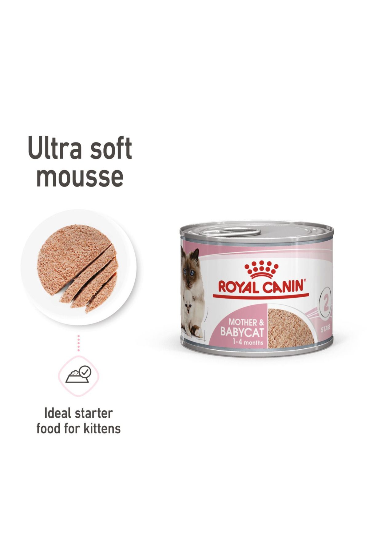 Royal Canin-Feline Health Nutrition Mother & Babycat Mousse (WET FOOD - CAN) 195g Pack Of 6 Cans 2