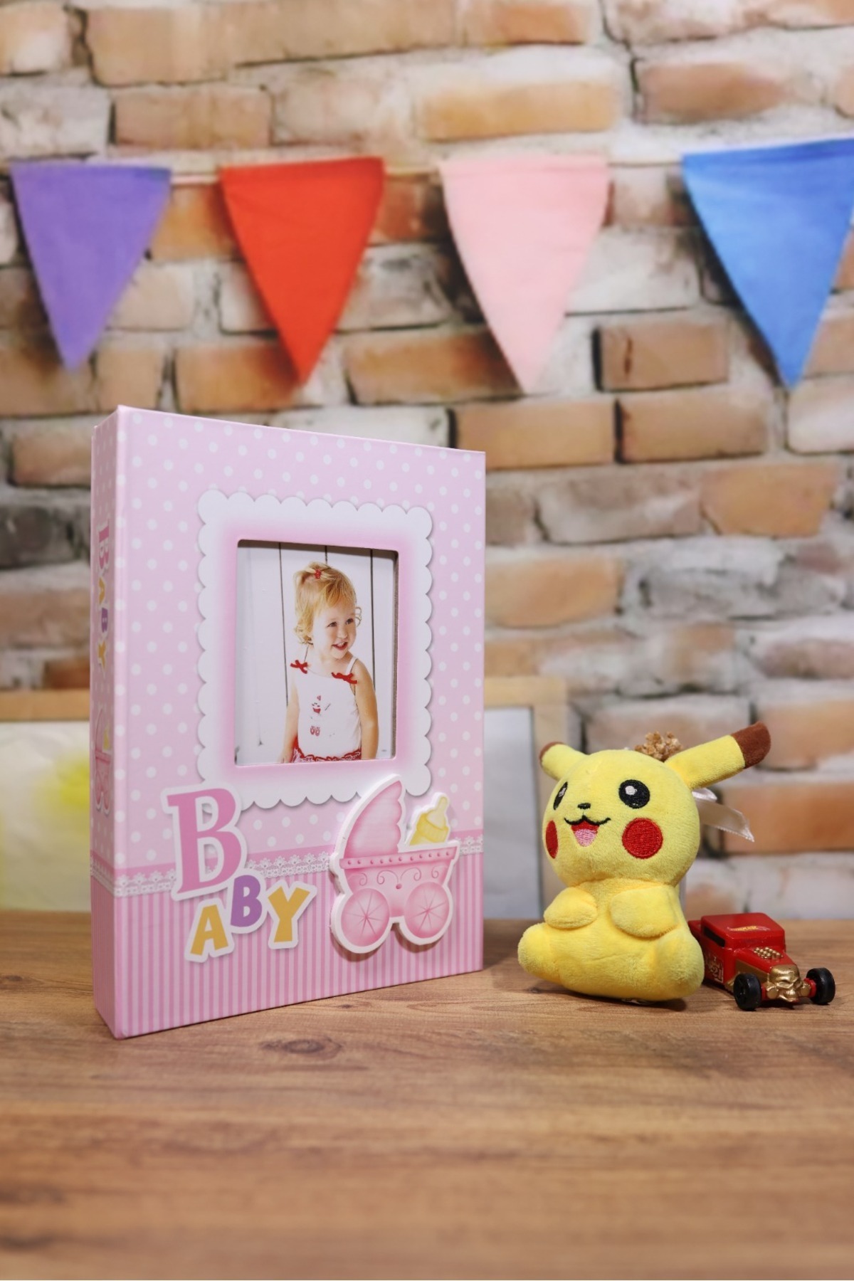 NRCN 10x15cm 200’lük Pencereli Bebek Fotoğraf Albümü Pembe fotoğrafı 2 (önizleme)